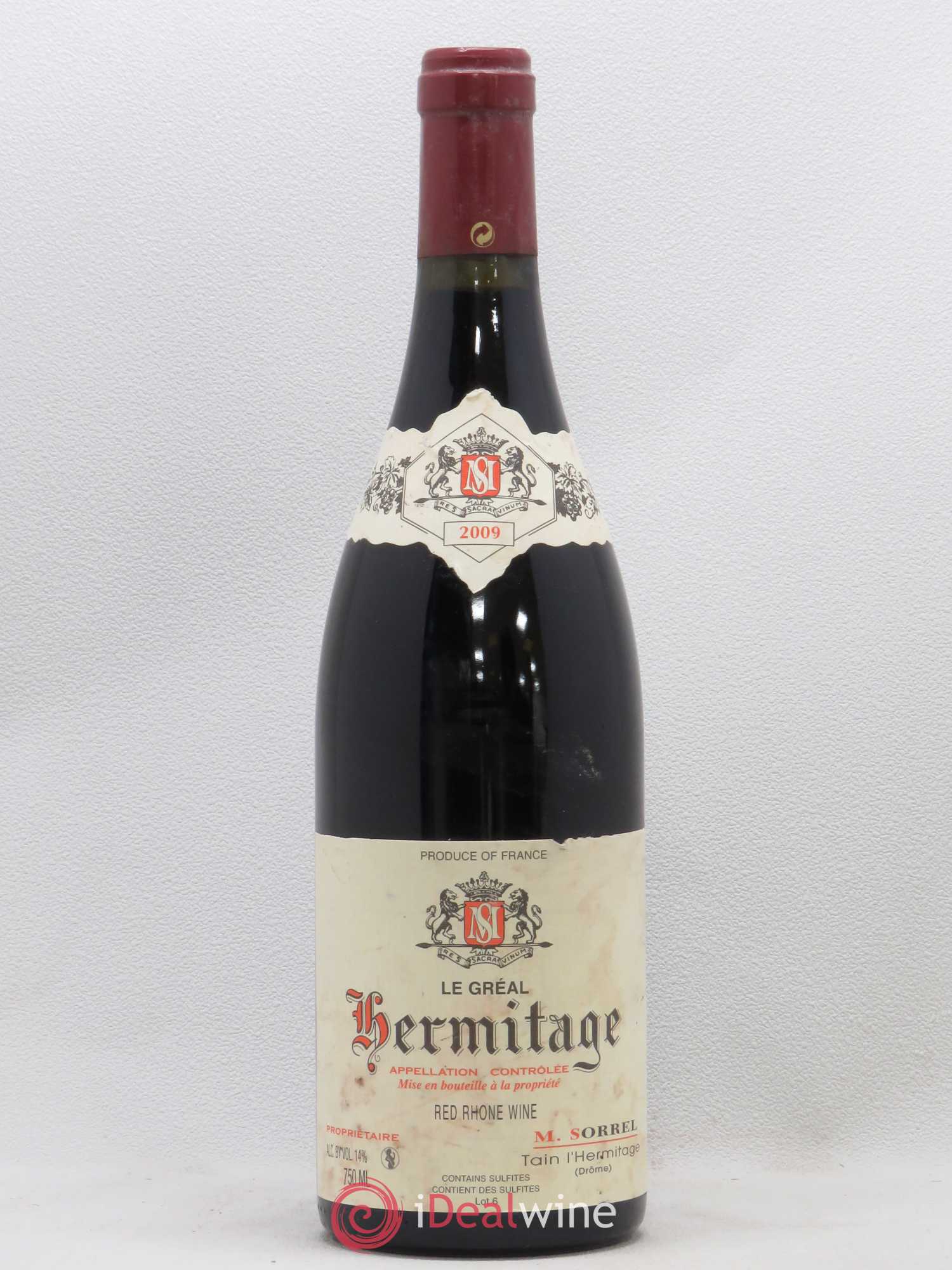 Hermitage Le Gréal Marc Sorrel 2009 - Lot de 1 bouteille - 0