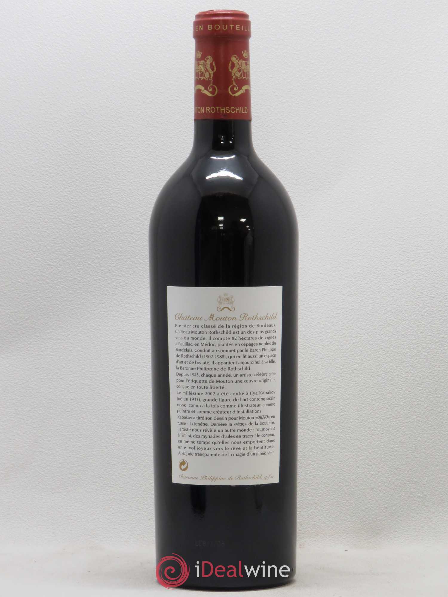 Château Mouton Rothschild 1er Grand Cru Classé 2002 - Lot de 1 bouteille - 1