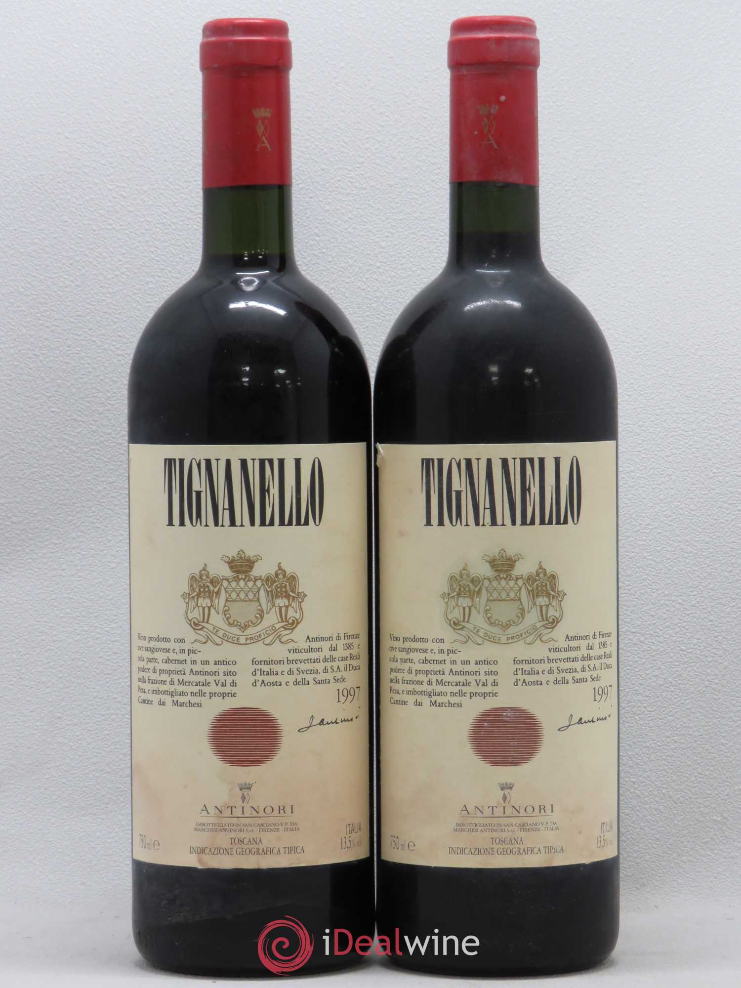 Toscana IGT Tignanello Tenuta Tignanello - Marchesi Antinori 1997 - Lot de 2 bouteilles - 0