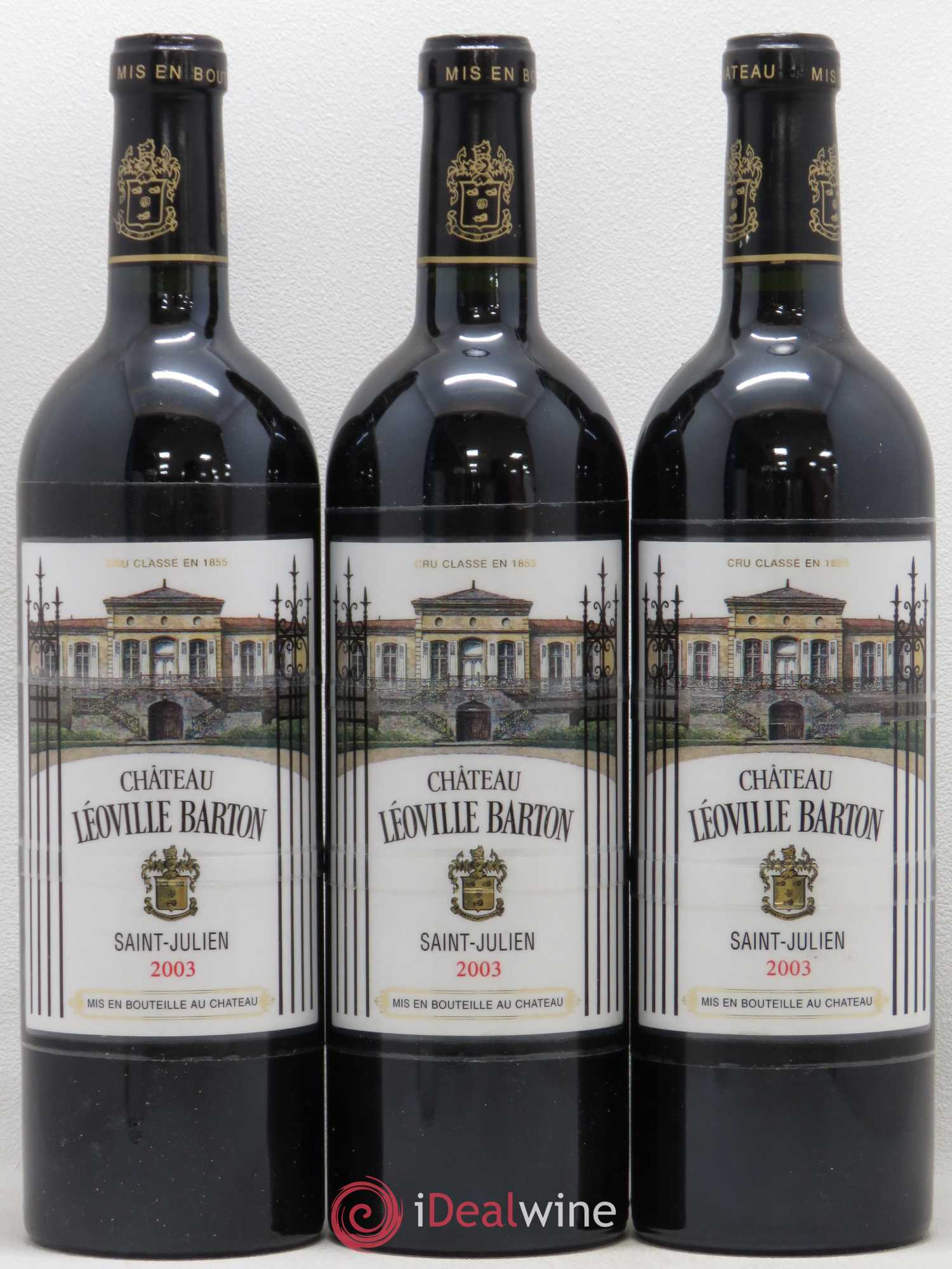 Château Léoville Barton 2ème Grand Cru Classé 2003 - Lot de 3 bouteilles - 0