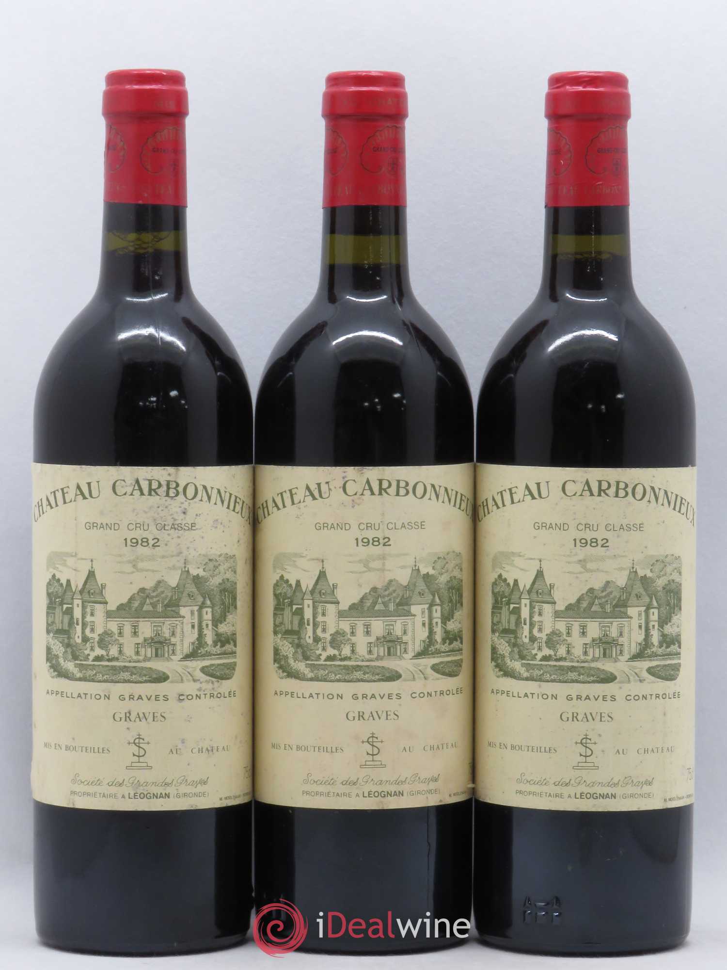 Château Carbonnieux Cru Classé de Graves 1982 - Lot de 3 bouteilles - 0