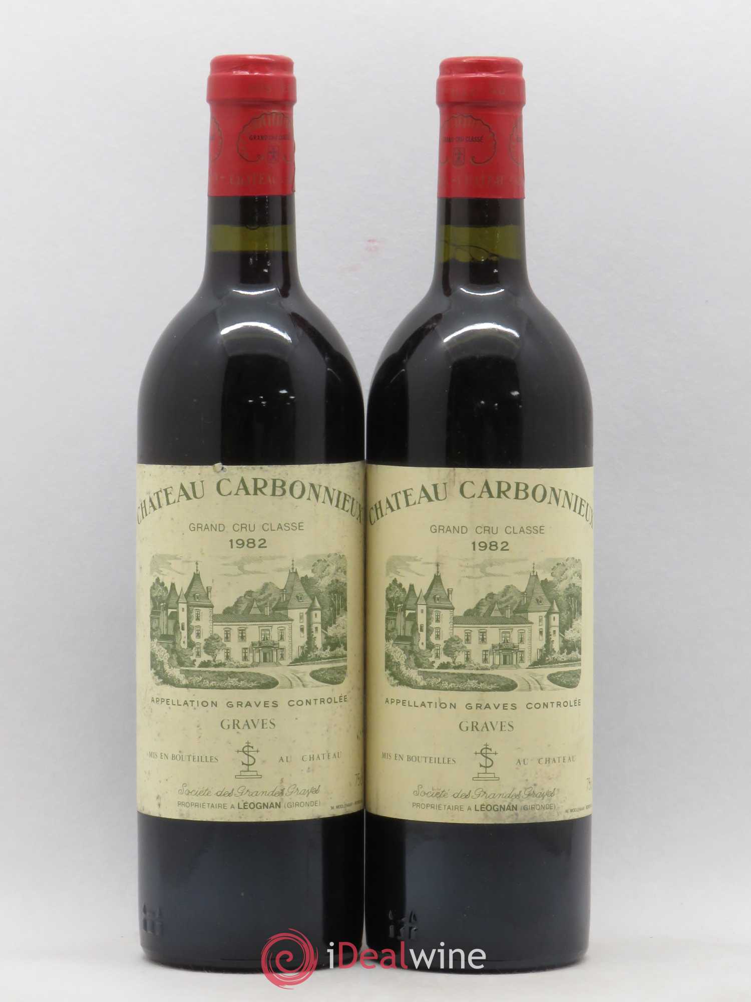 Château Carbonnieux Cru Classé de Graves 1982 - Lot de 2 bouteilles - 0