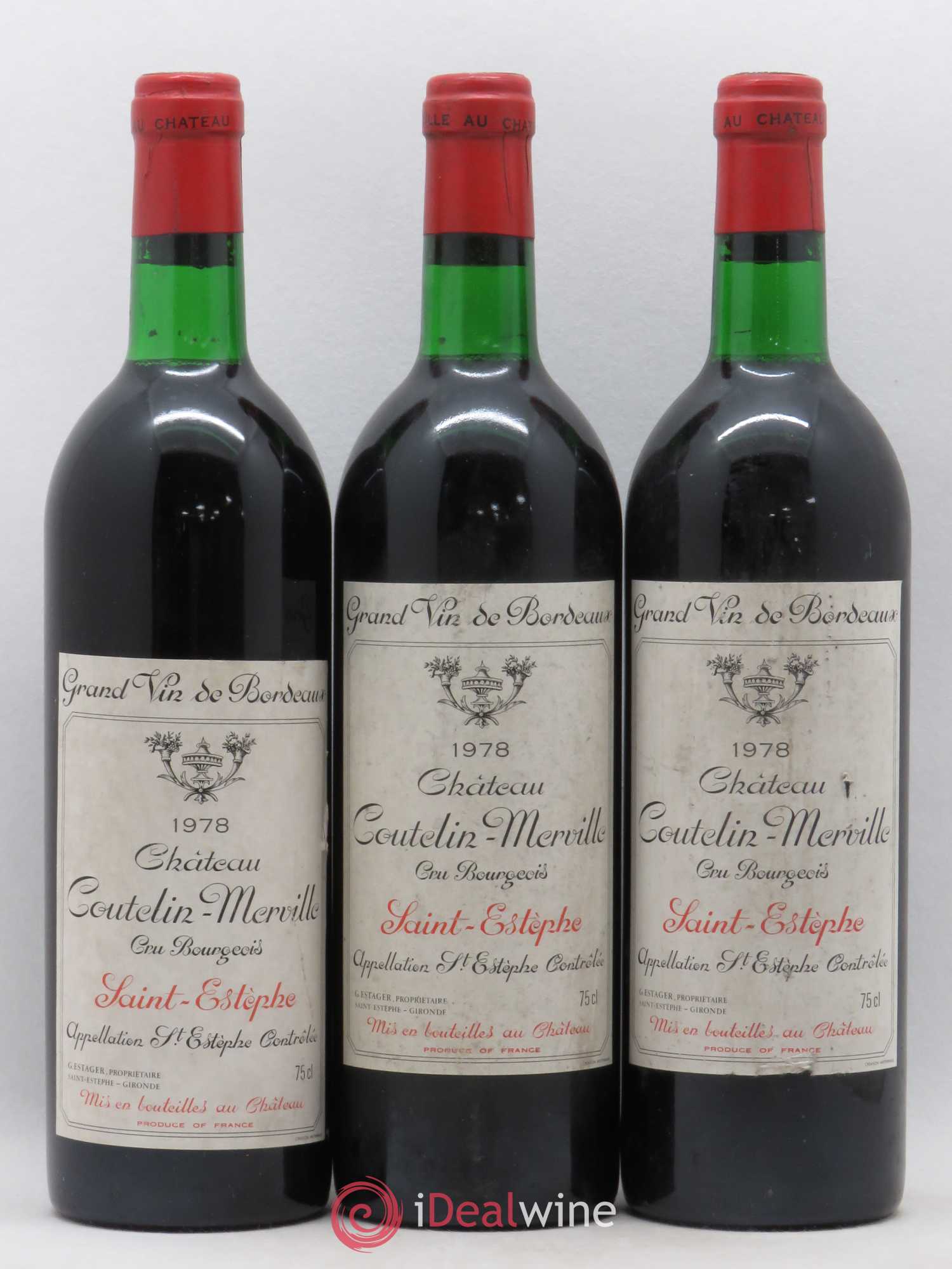 Château Coutelin-Merville Cru Bourgeois 1978 - Lot de 3 bouteilles - 0