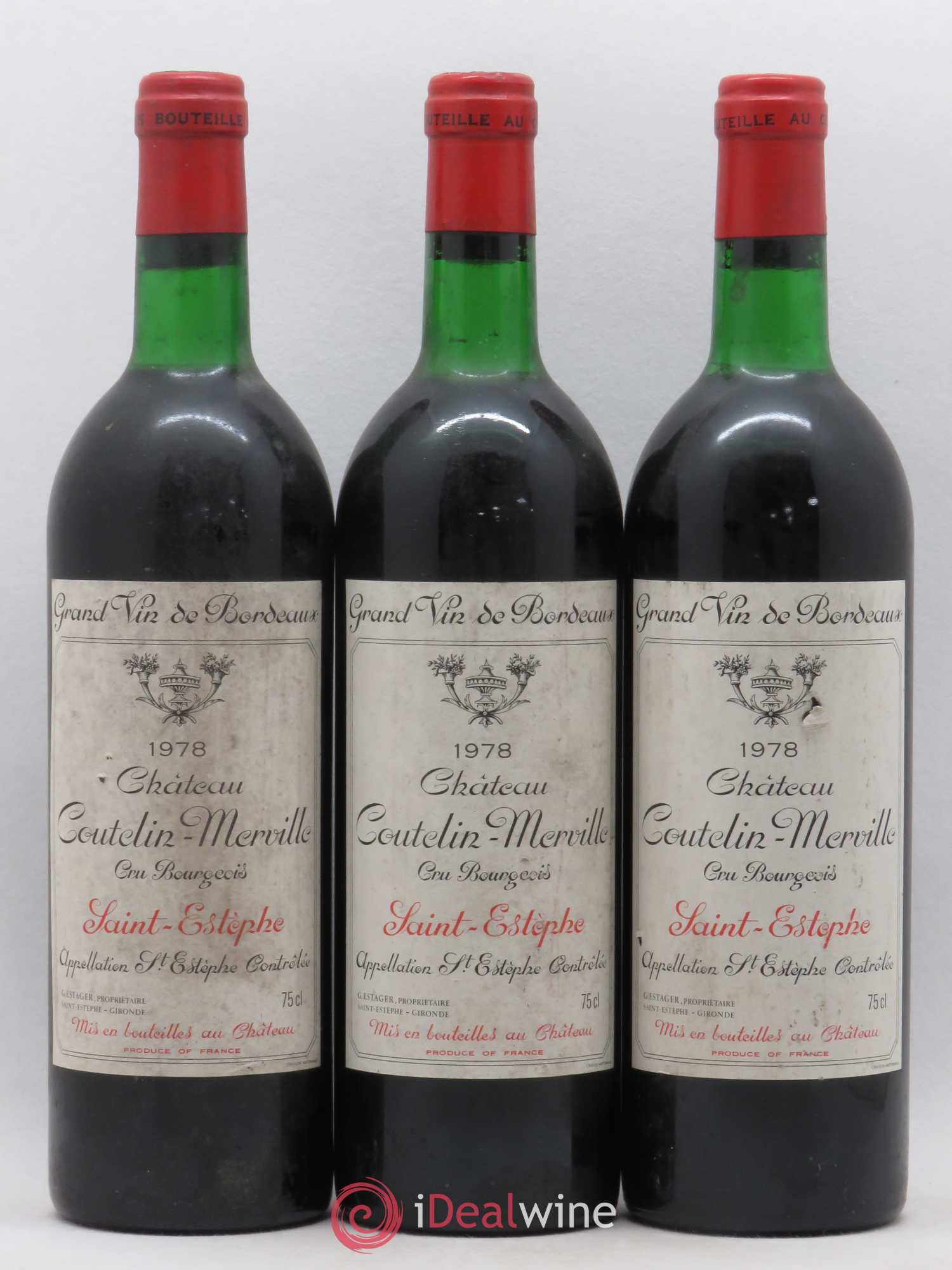 Château Coutelin-Merville Cru Bourgeois 1978 - Lot de 3 bouteilles - 0