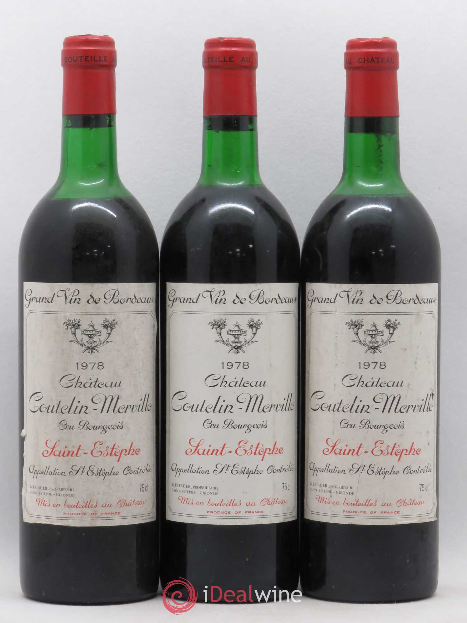 Château Coutelin-Merville Cru Bourgeois 1978 - Lot de 3 bouteilles - 0