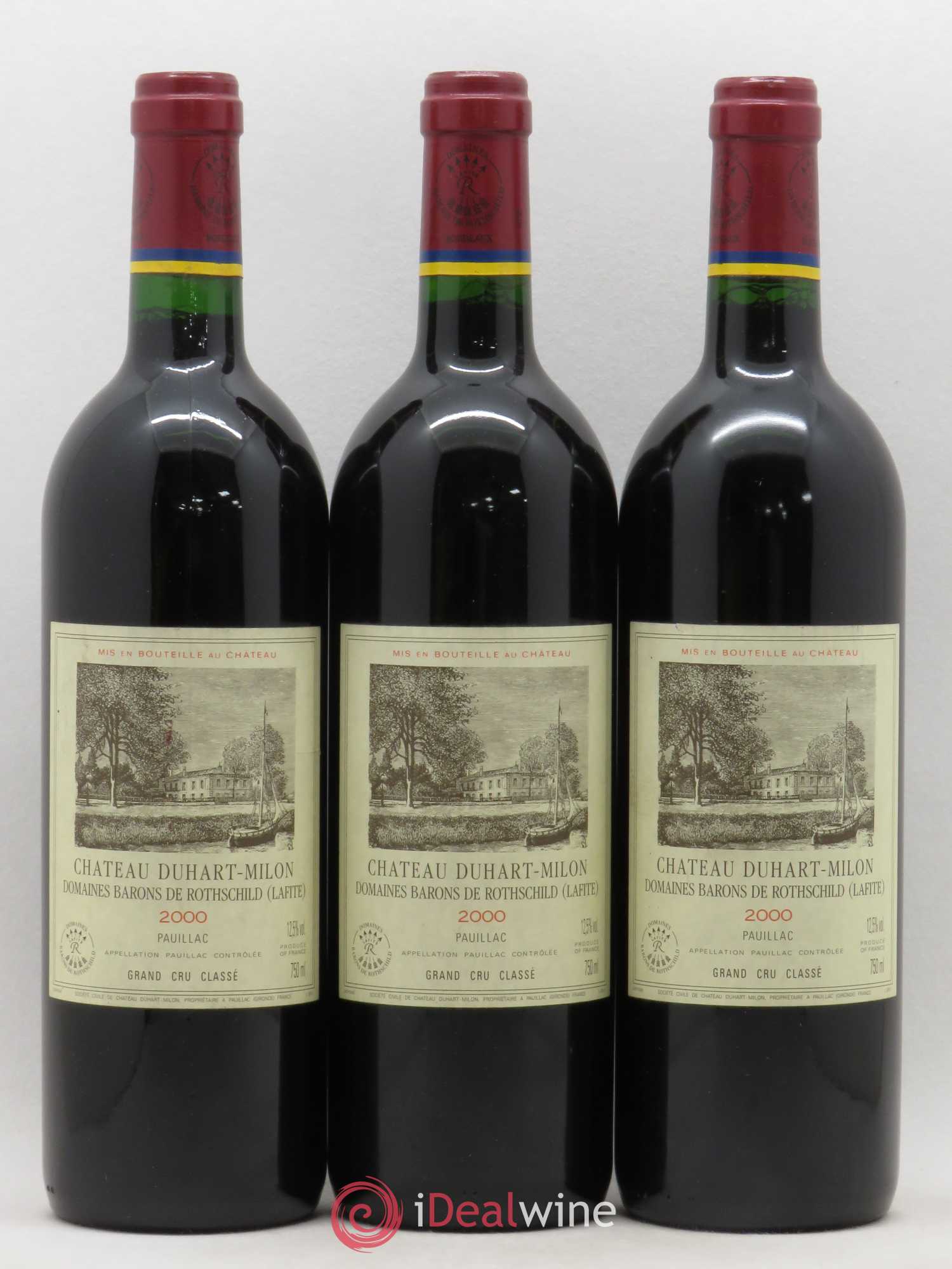 Château Duhart-Milon 4ème Grand Cru Classé 2000 - Lot de 3 bouteilles - 0