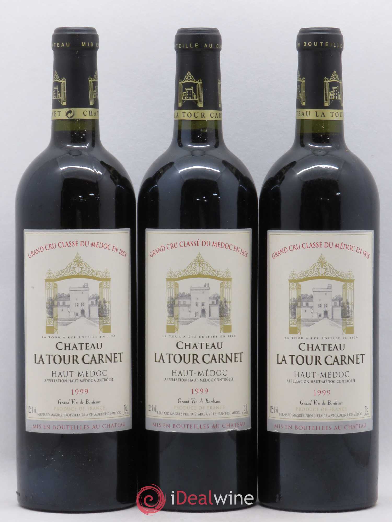 Château la Tour Carnet 4ème Grand Cru Classé 1999 - Lot de 12 bouteilles - 1
