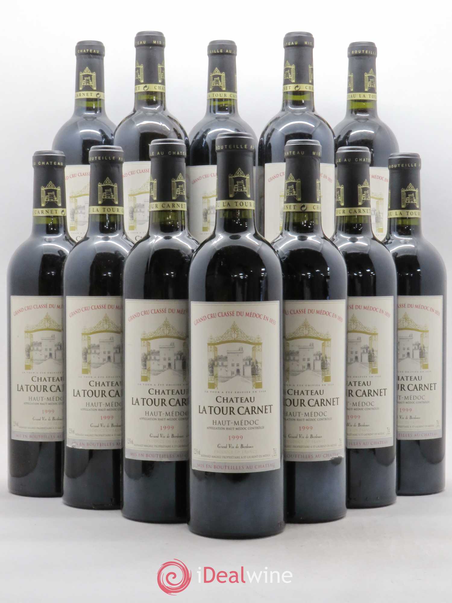 Château la Tour Carnet 4ème Grand Cru Classé 1999 - Lot de 12 bouteilles - 0
