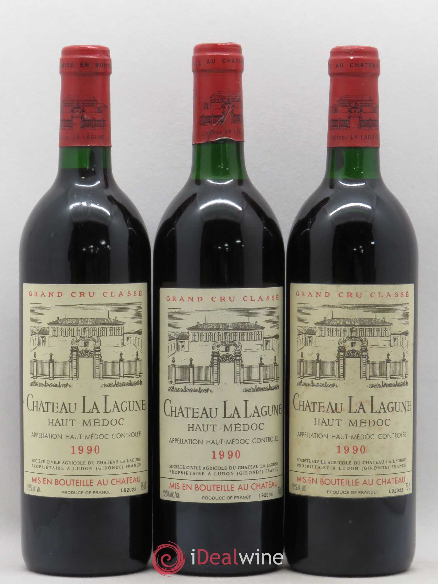 Château la Lagune 3ème Grand Cru Classé 1990 - Lot de 3 bouteilles - 0