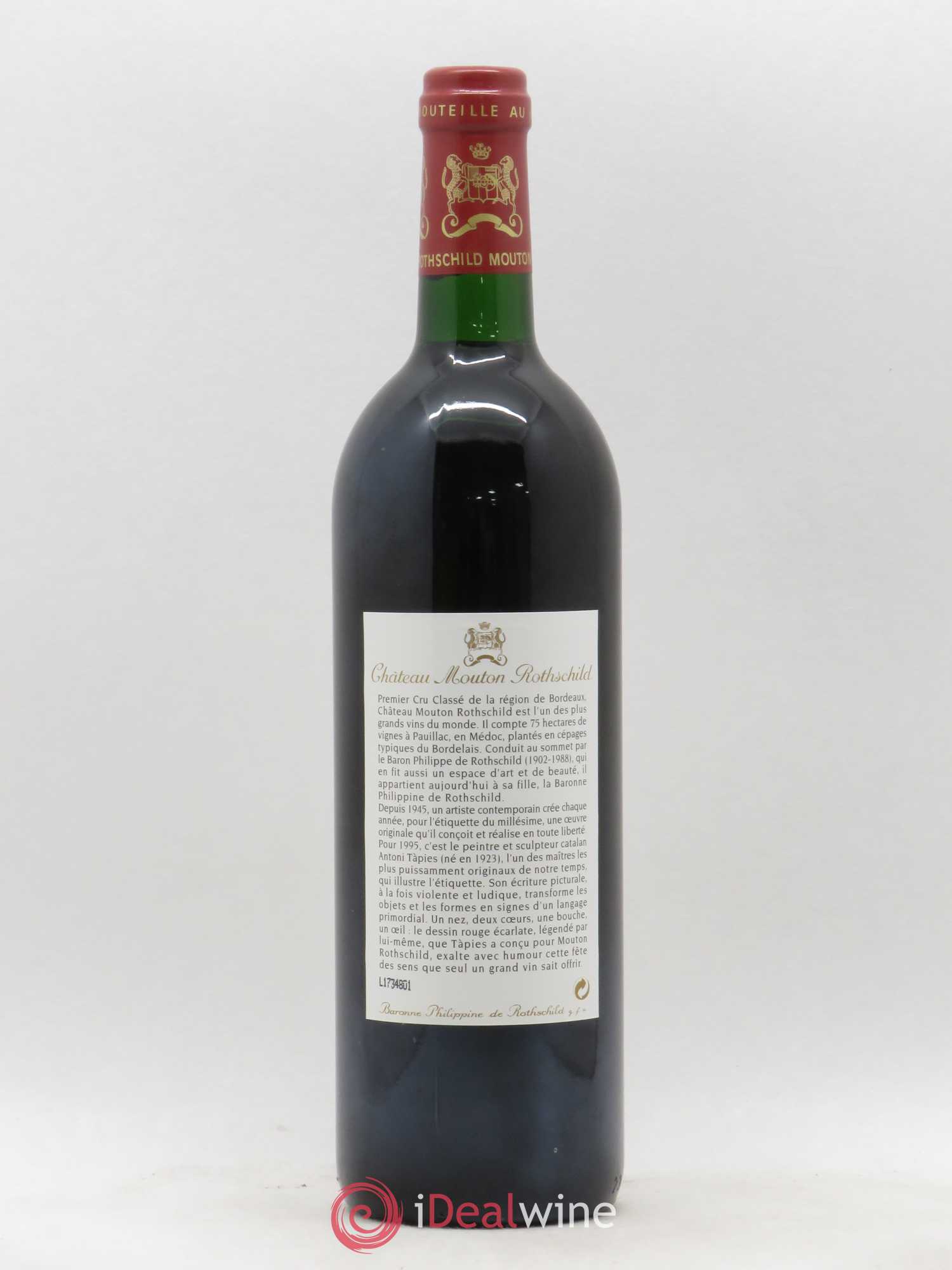 Château Mouton Rothschild 1er Grand Cru Classé 1995 - Lot de 1 bouteille - 1
