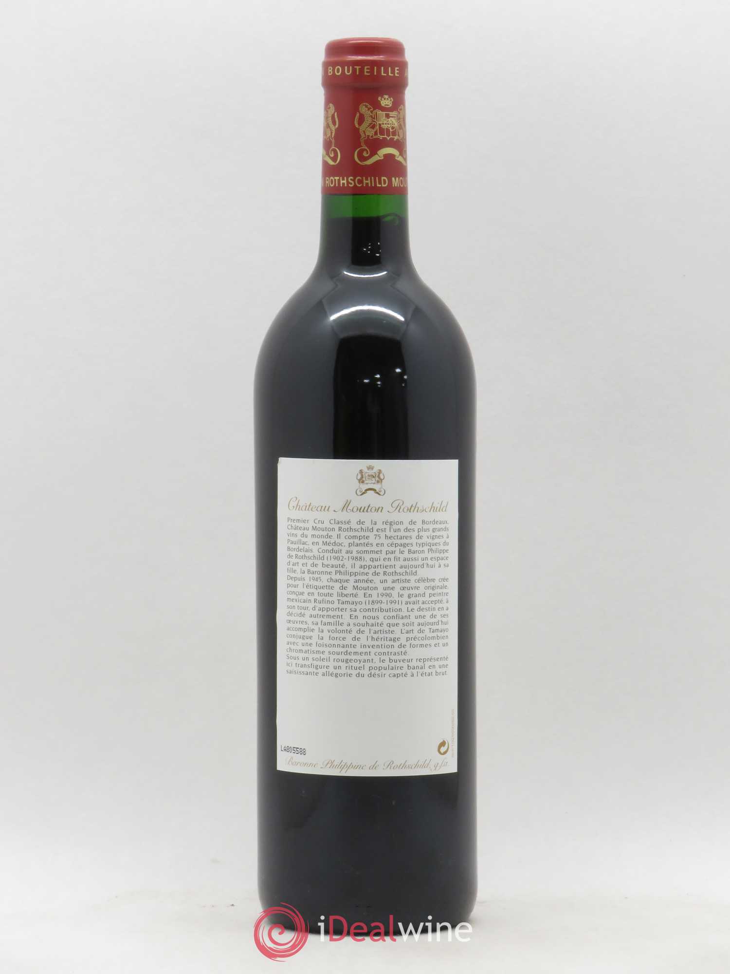 Château Mouton Rothschild 1er Grand Cru Classé 1998 - Lot de 1 bouteille - 1