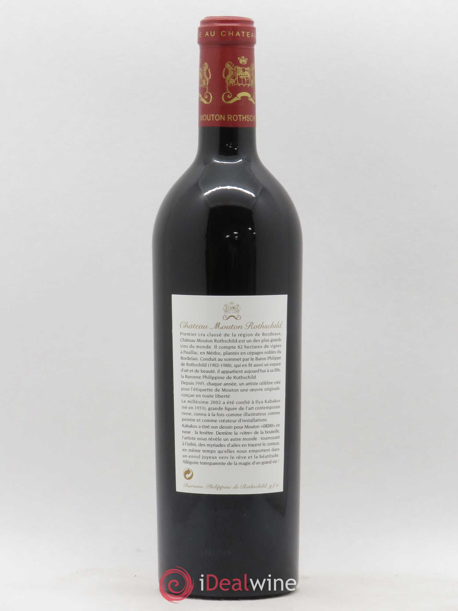 Château Mouton Rothschild 1er Grand Cru Classé 2002 - Lot de 1 bouteille - 1