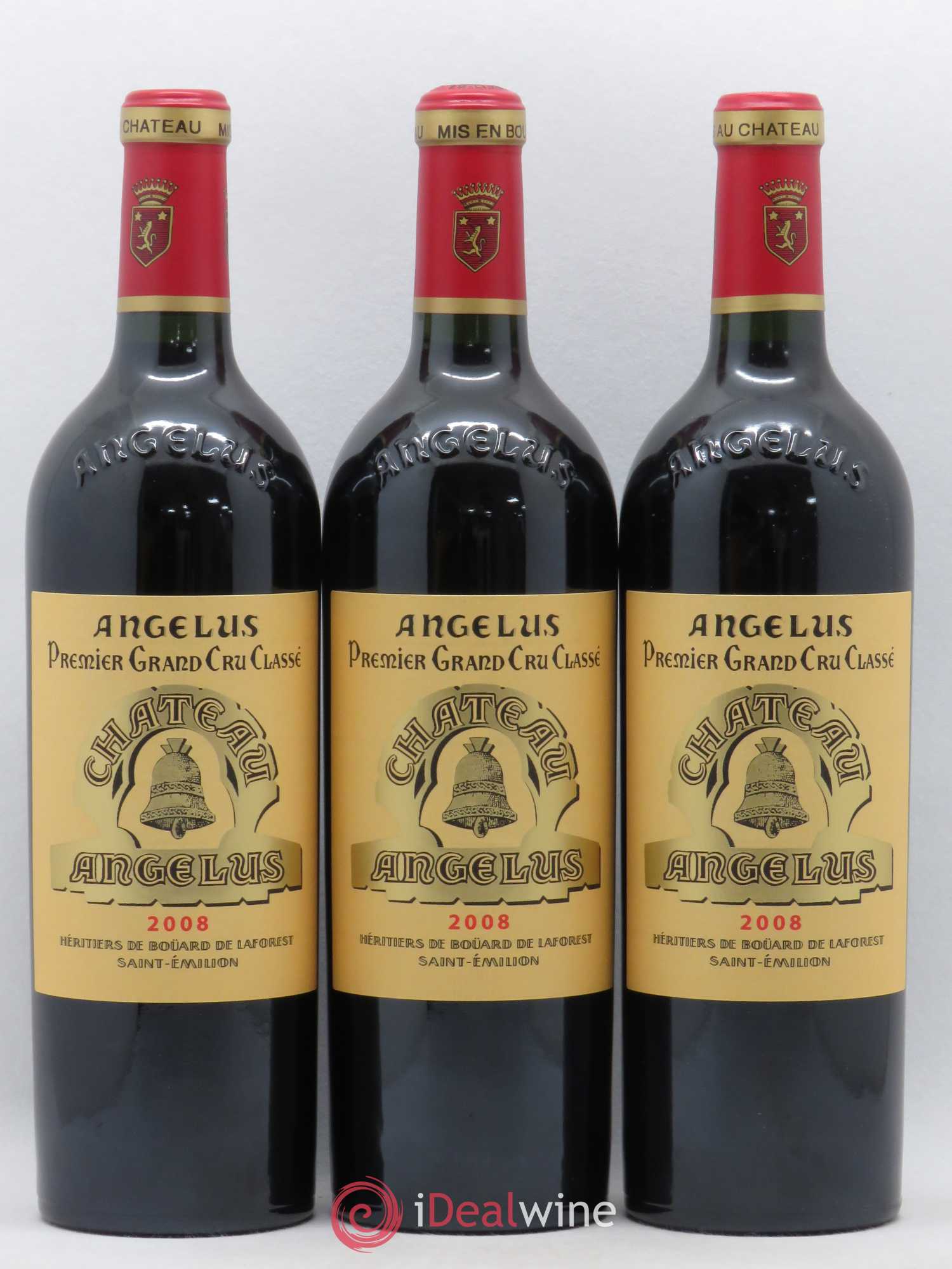 Château Angélus 1er Grand Cru Classé A 2008 - Lot de 3 bouteilles - 0