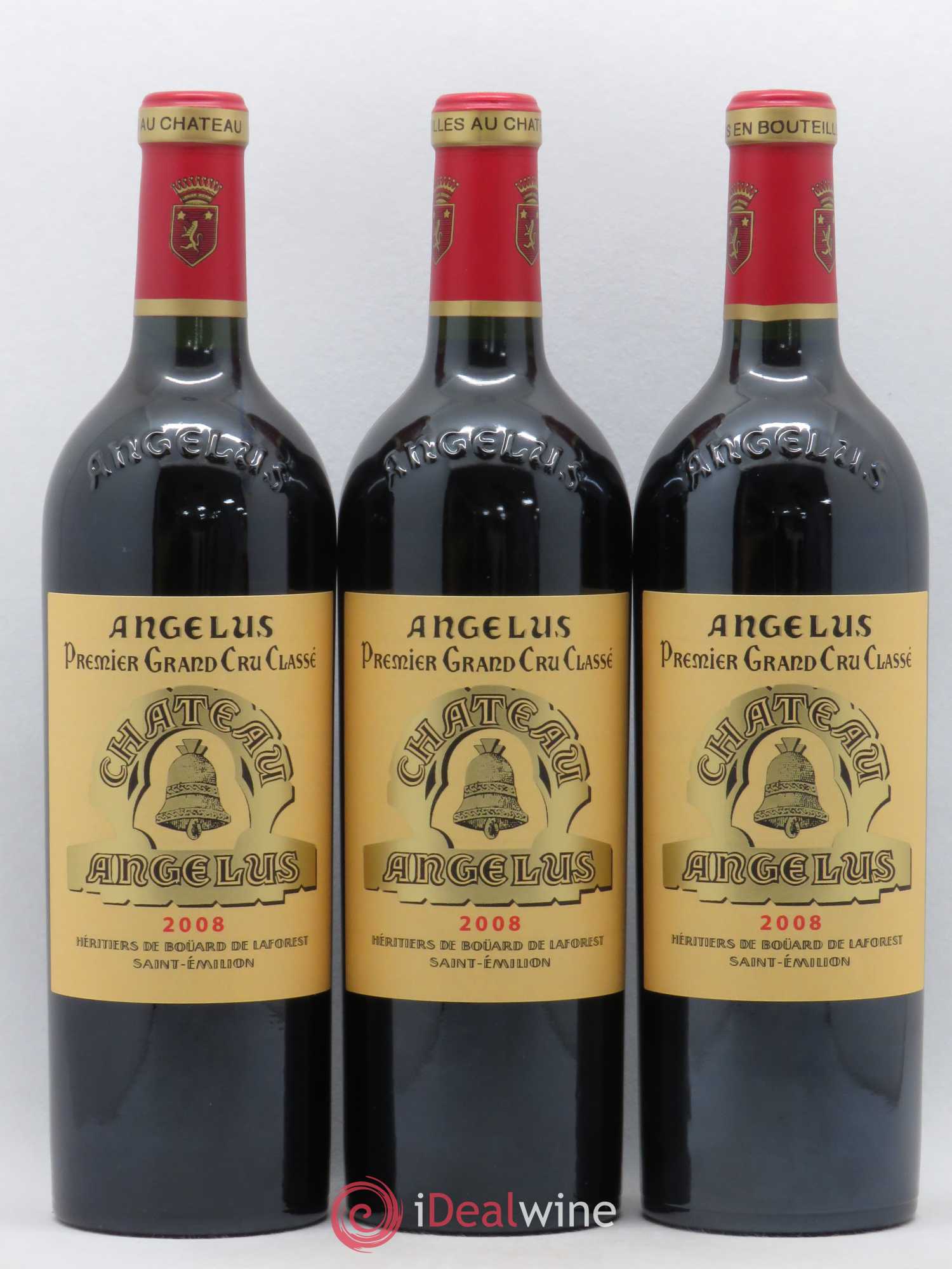 Château Angélus 1er Grand Cru Classé A 2008 - Lot de 3 bouteilles - 0