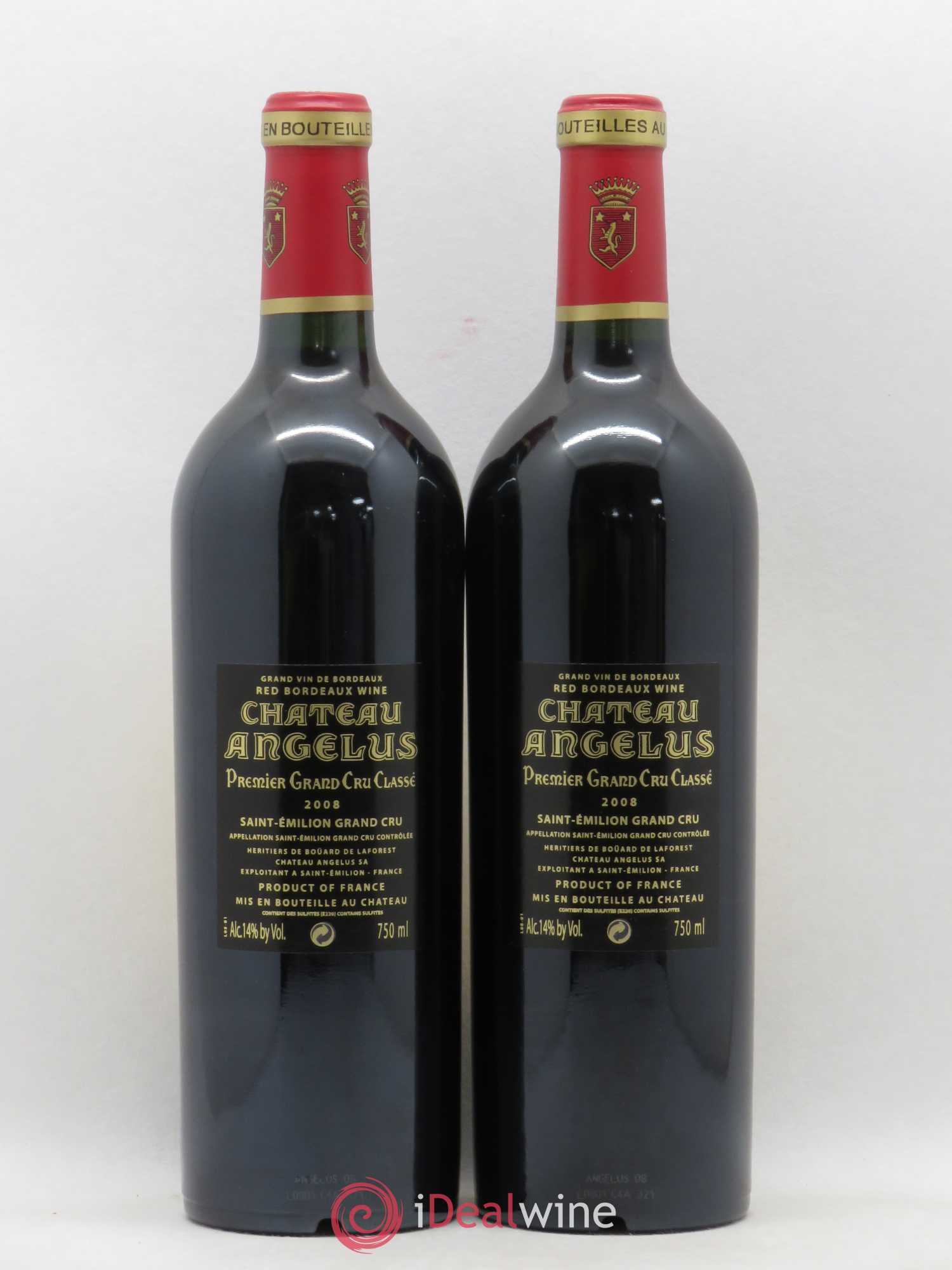 Château Angélus 1er Grand Cru Classé A 2008 - Lot de 2 bouteilles - 1