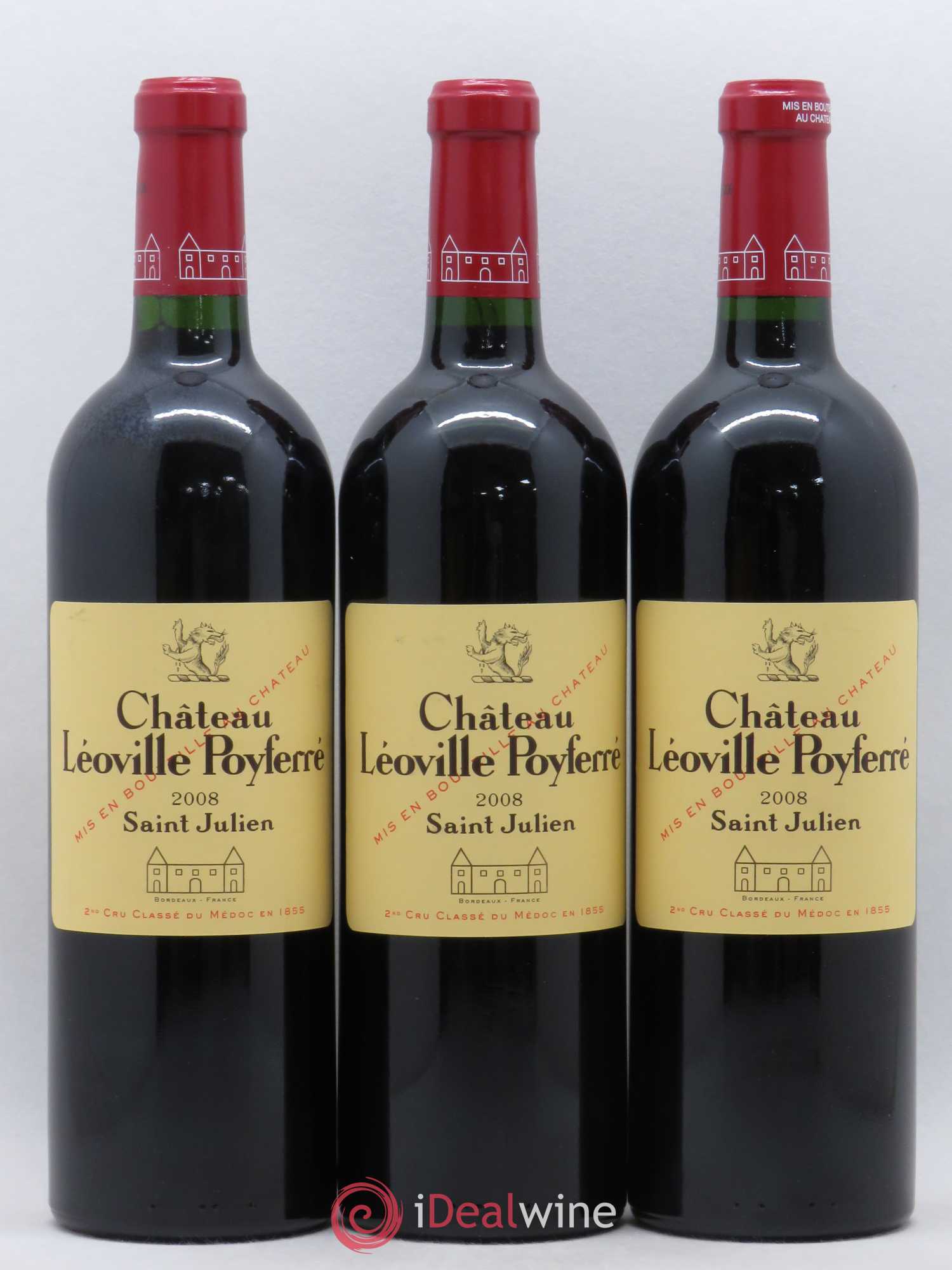 Château Léoville Poyferré 2ème Grand Cru Classé 2008 - Lot de 3 bouteilles - 0