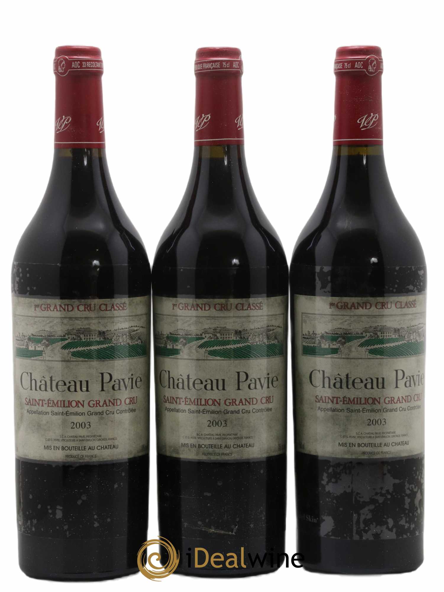 Château Pavie 1er Grand Cru Classé A 2003 - Lot de 3 bouteilles - 0