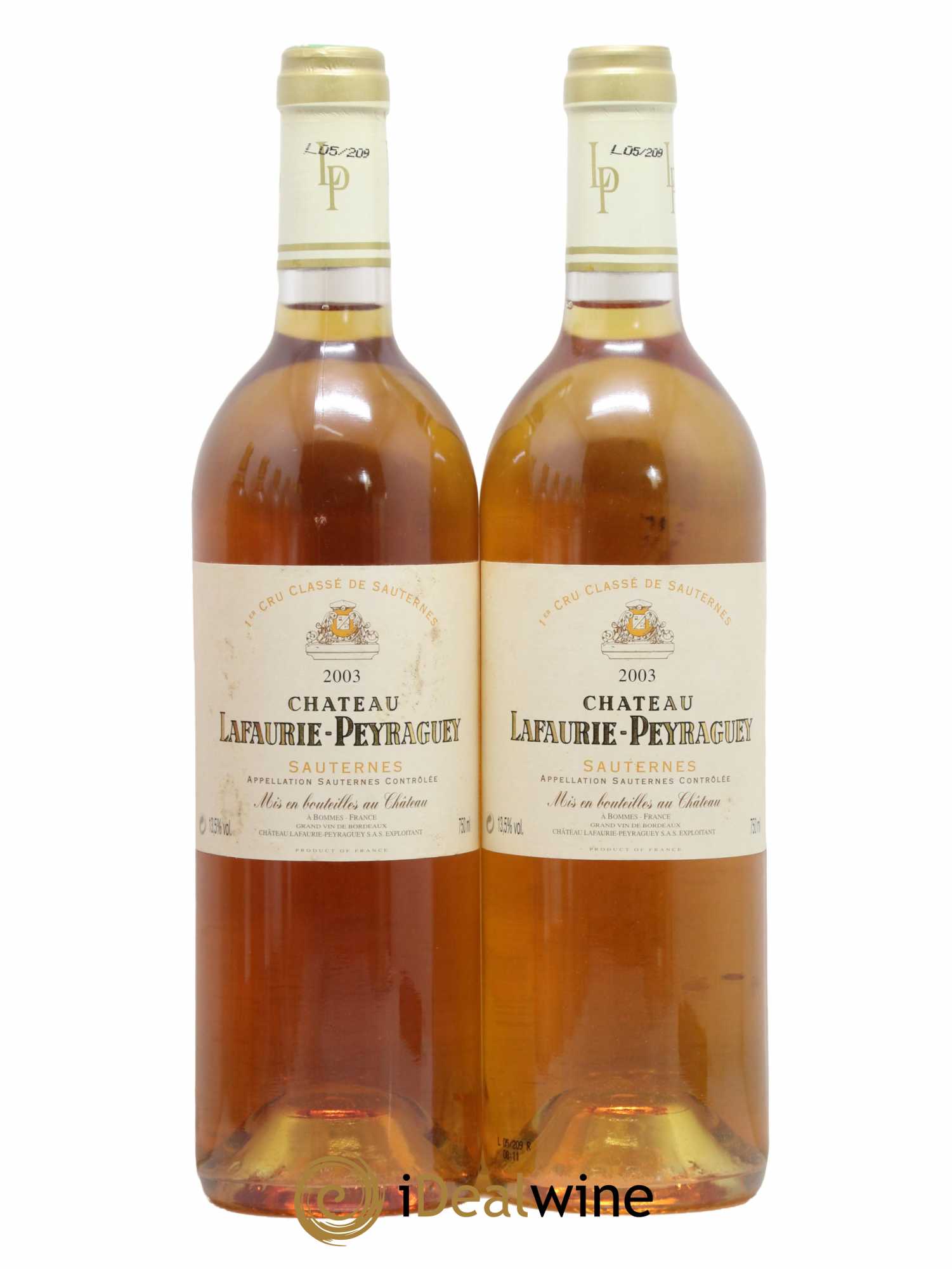 Château Lafaurie-Peyraguey 1er Grand Cru Classé 2003 - Lotto di 2 bottiglie - 0