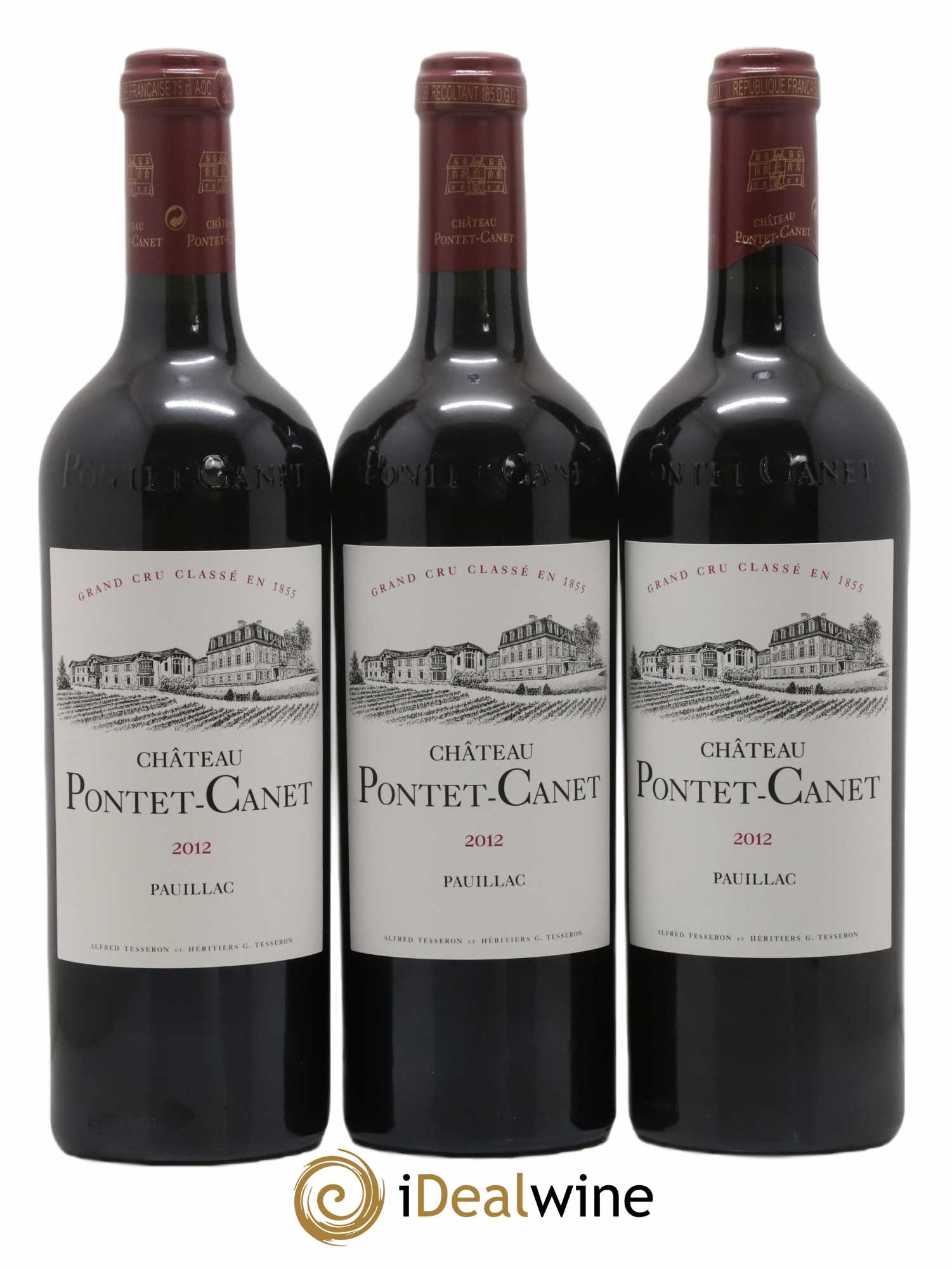 Château Pontet Canet 5ème Grand Cru Classé 2012 - Lot de 3 bouteilles - 0