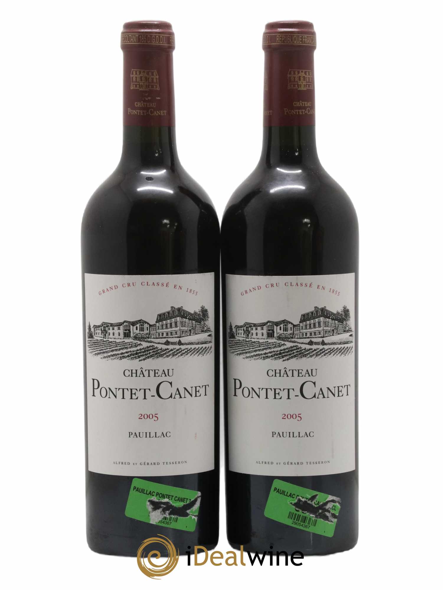 Château Pontet Canet 5ème Grand Cru Classé 2005 - Lot de 2 bouteilles - 0