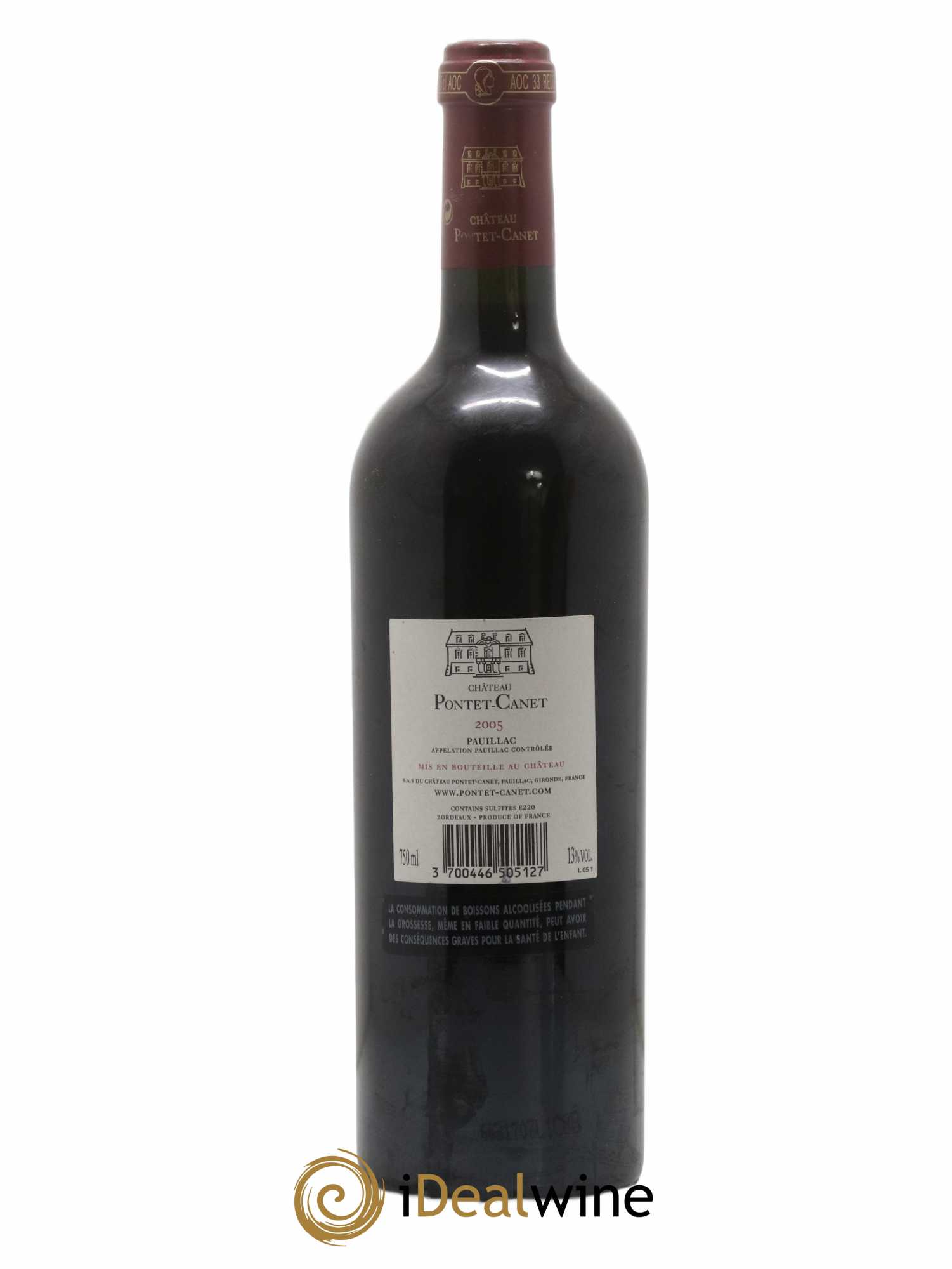 Château Pontet Canet 5ème Grand Cru Classé 2005 - Lot de 1 bouteille - 1