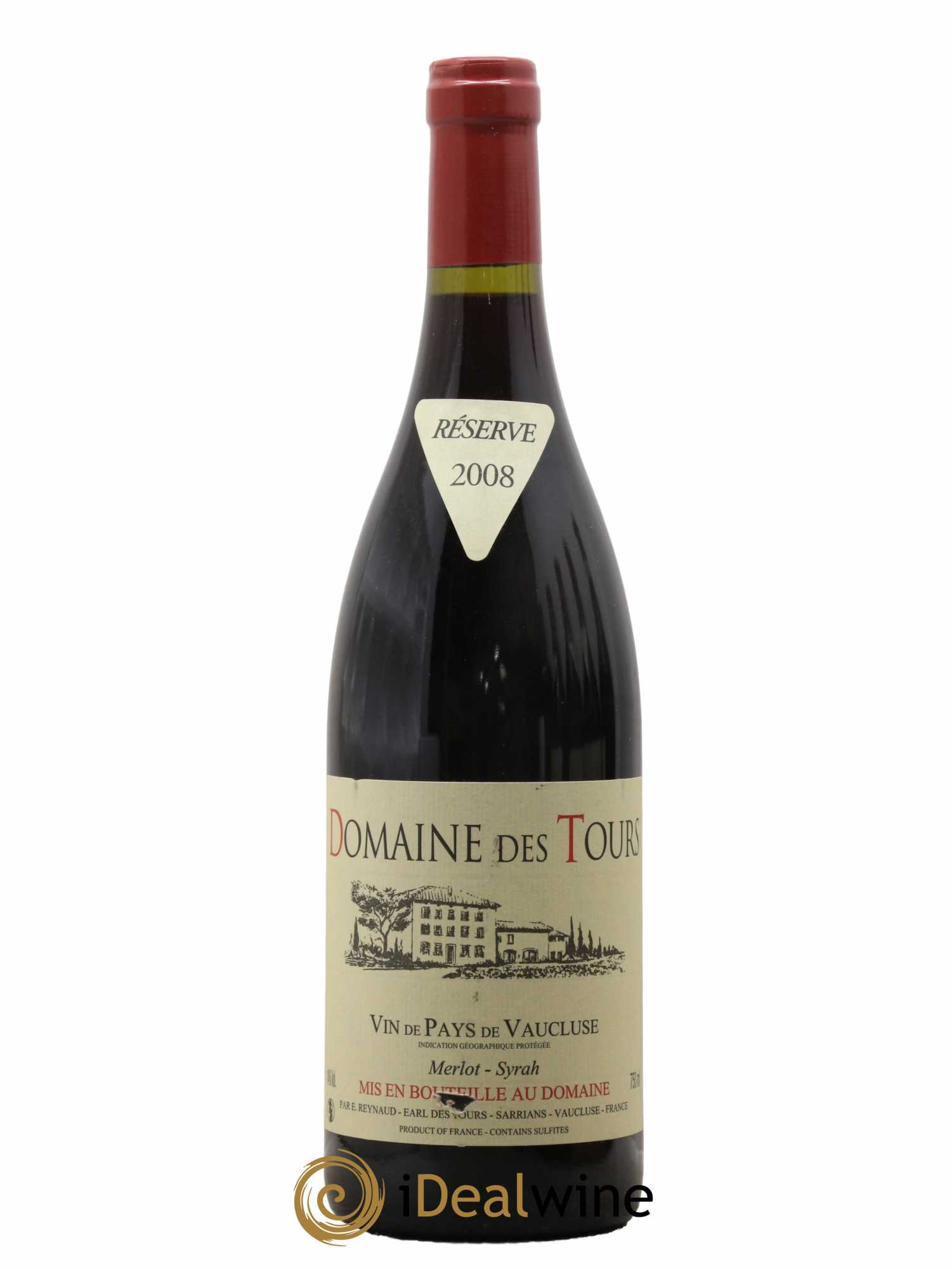 Vaucluse Domaine des Tours Merlot-Syrah Emmanuel Reynaud 2008 - Lot de 1 bouteille - 0