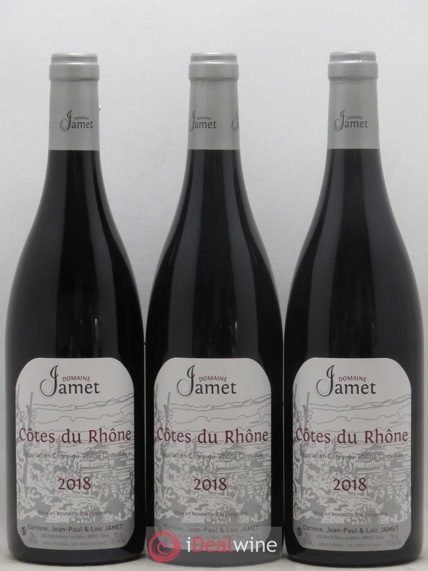 Côtes-du-Rhône Jamet (Domaine) 2018 - Lot de 3 bouteilles - 0