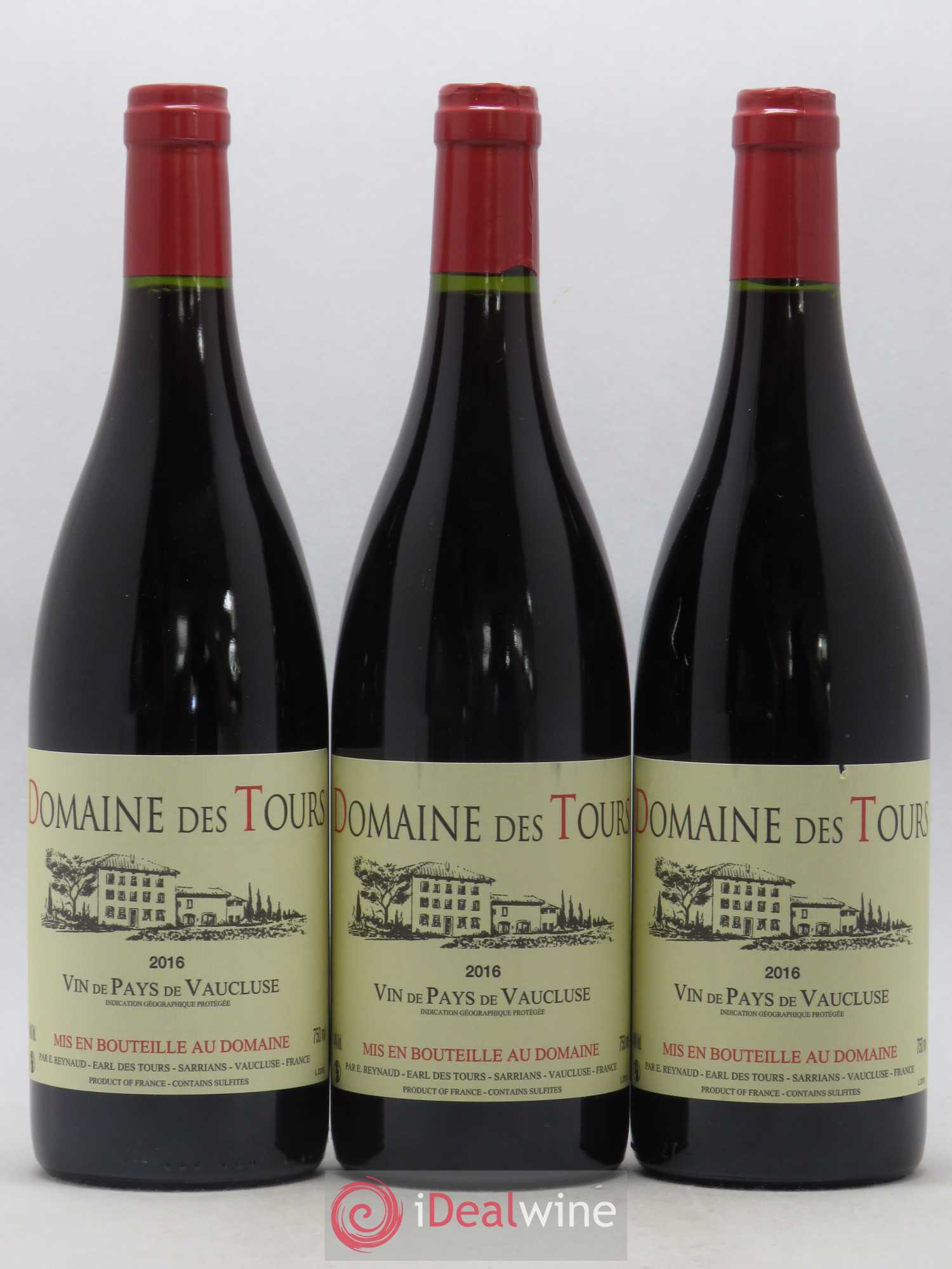 Vaucluse (Vin de Pays de Vaucluse) Domaine des Tours Emmanuel Reynaud 2016 - Lot de 3 bouteilles - 0