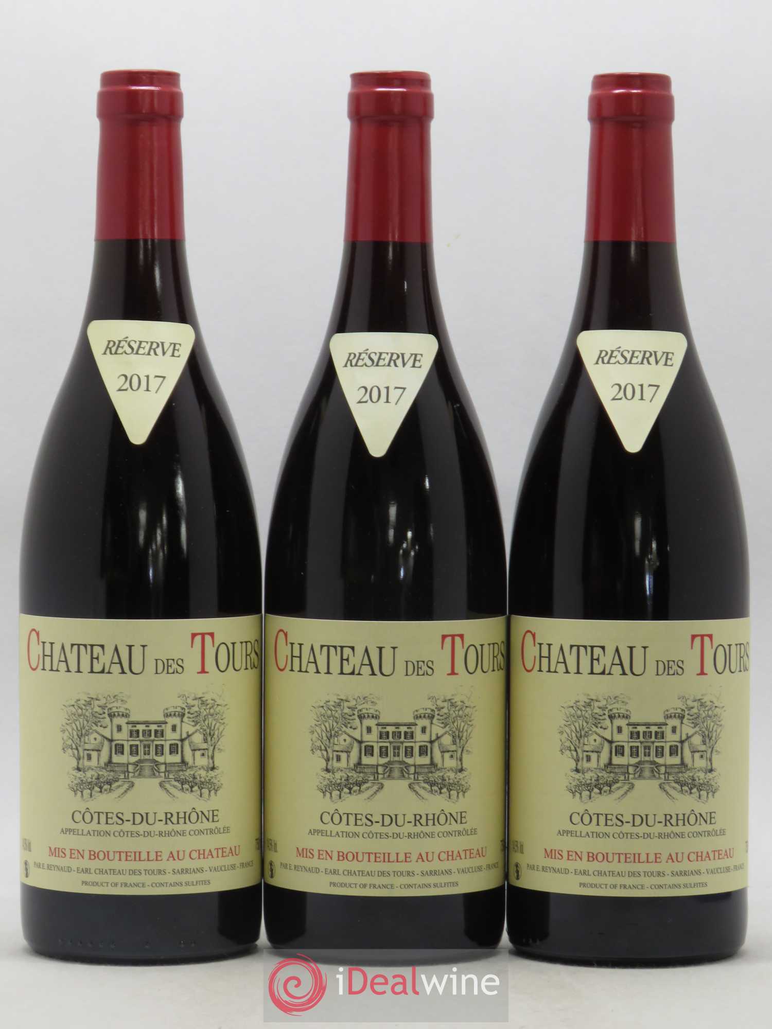 Côtes-du-Rhône Château des Tours Emmanuel Reynaud 2017 - Lot de 3 bouteilles - 0