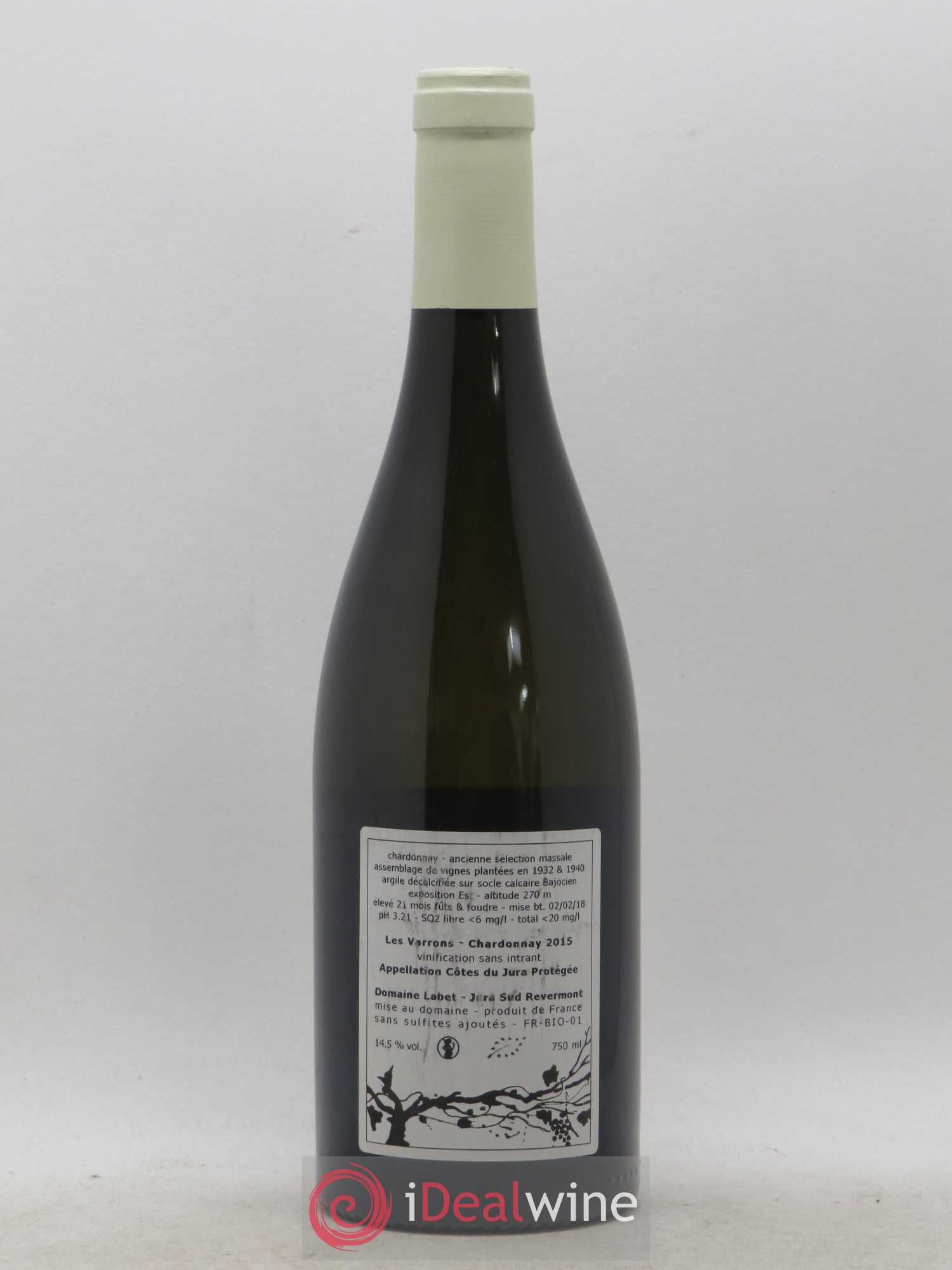 Côtes du Jura Chardonnay Les Varrons Romain - Julien - Charline Labet 2015 - Lot de 1 bouteille - 1