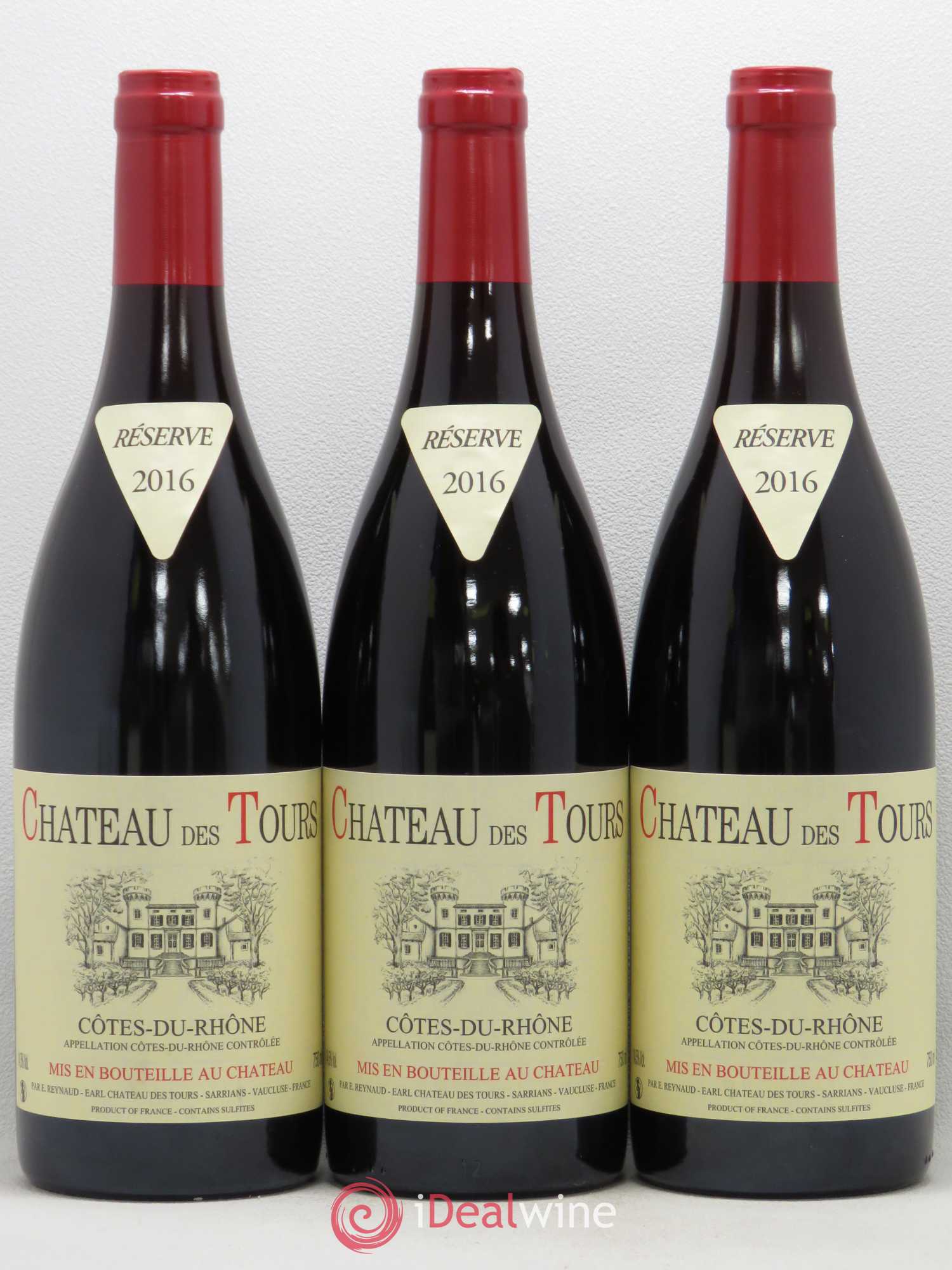 Côtes-du-Rhône Château des Tours Emmanuel Reynaud 2016 - Lot de 3 bouteilles - 0