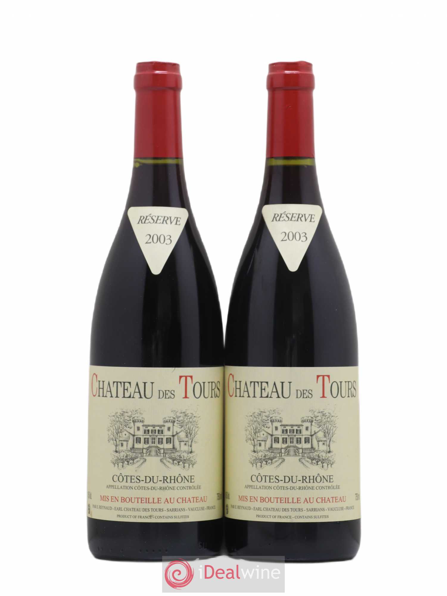 Côtes-du-Rhône Château des Tours Emmanuel Reynaud 2003 - Lot de 2 bouteilles - 0