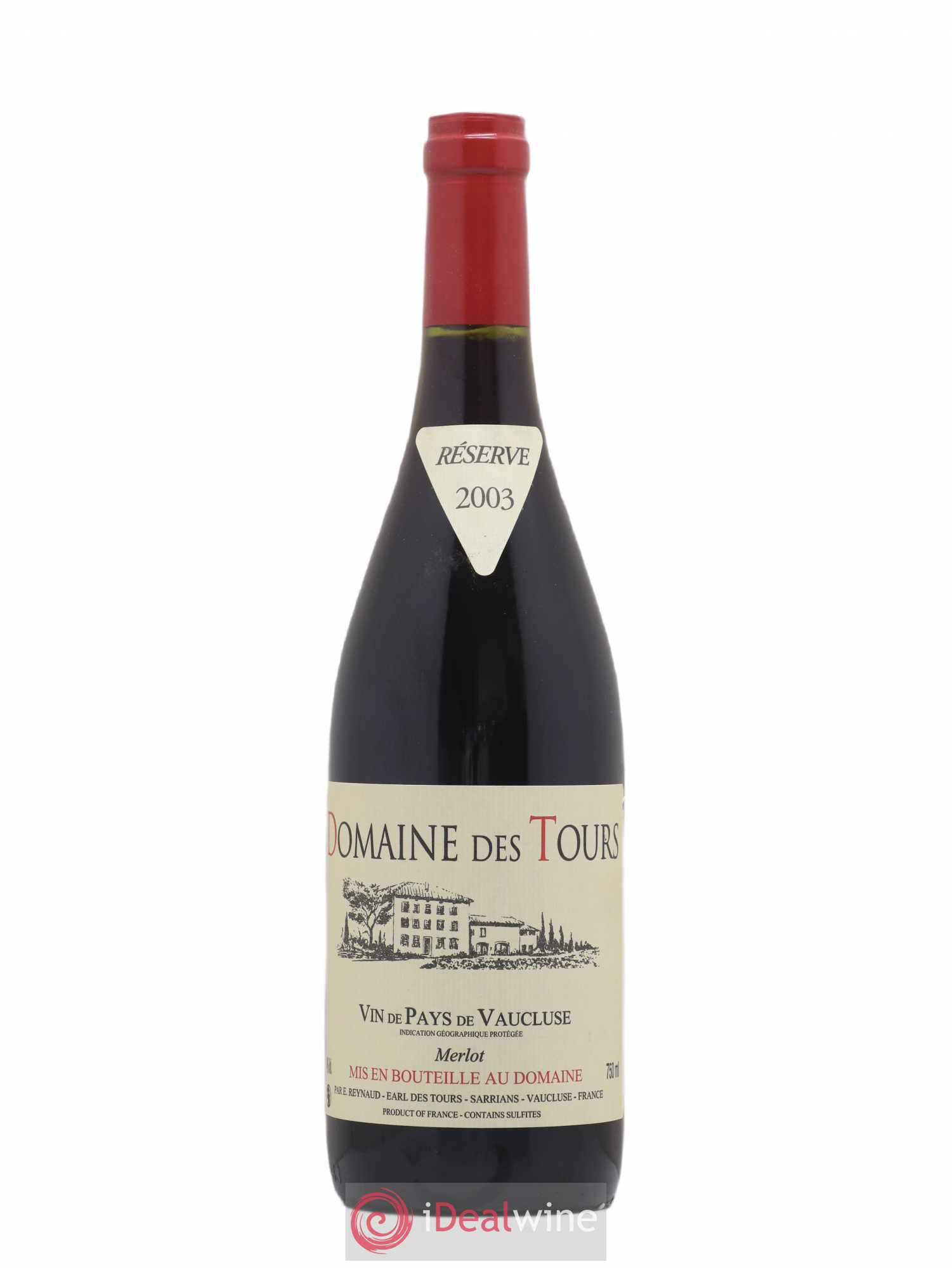 Vaucluse Domaine des Tours Merlot Emmanuel Reynaud 2003 - Lot de 1 bouteille - 0