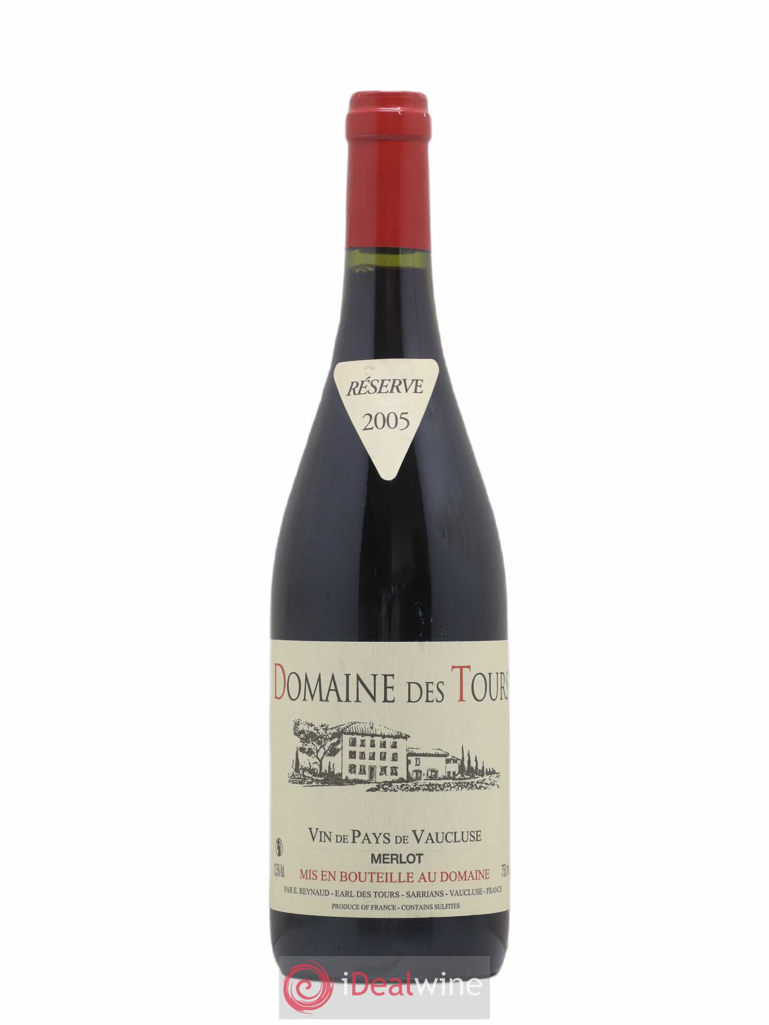 Vaucluse Domaine des Tours Merlot Emmanuel Reynaud 2005 - Lot de 1 bouteille - 0