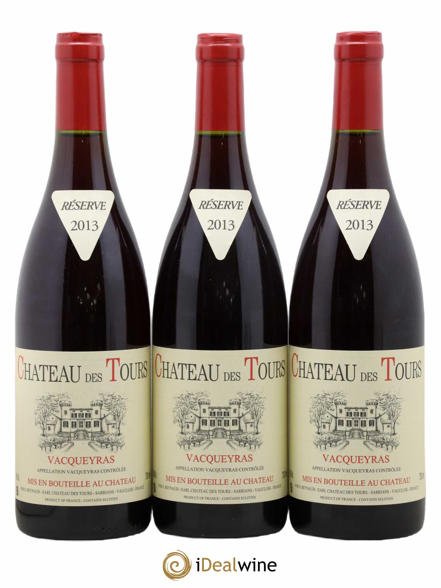 Vacqueyras Château des Tours Emmanuel Reynaud 2013 - Lot de 3 bouteilles - 0