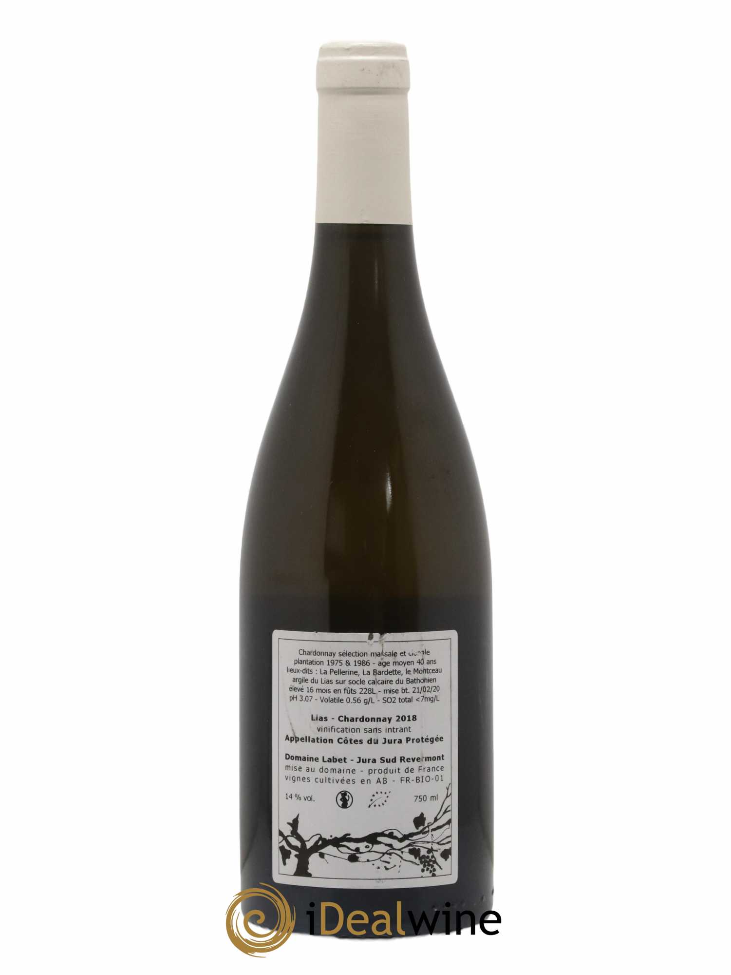 Côtes du Jura Chardonnay Lias Romain - Julien  - Charline Labet 2018 - Lot de 1 bouteille - 1