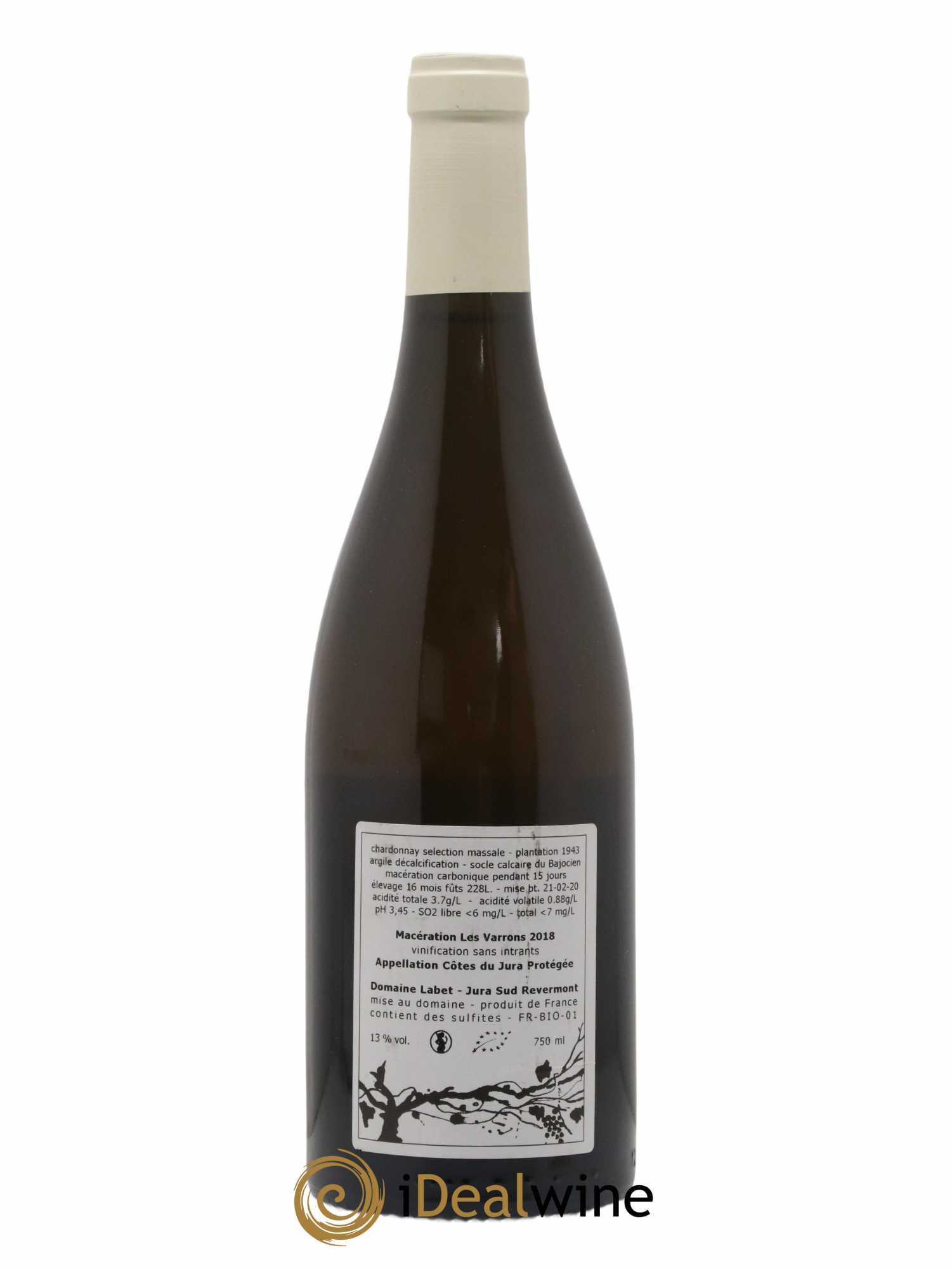 Côtes du Jura Chardonnay Les Varrons Macération Romain - Julien - Charline Labet 2018 - Posten von 1 Flasche - 1