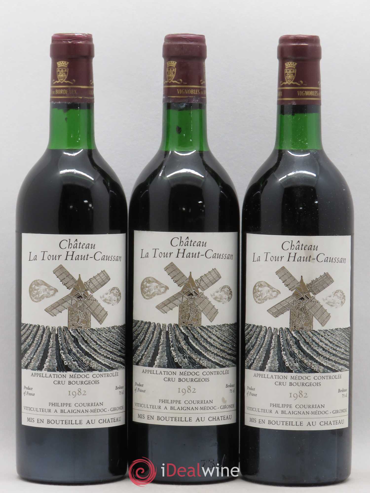Château Tour Haut-Caussan Cru Bourgeois 1982 - Lot de 3 bouteilles - 0