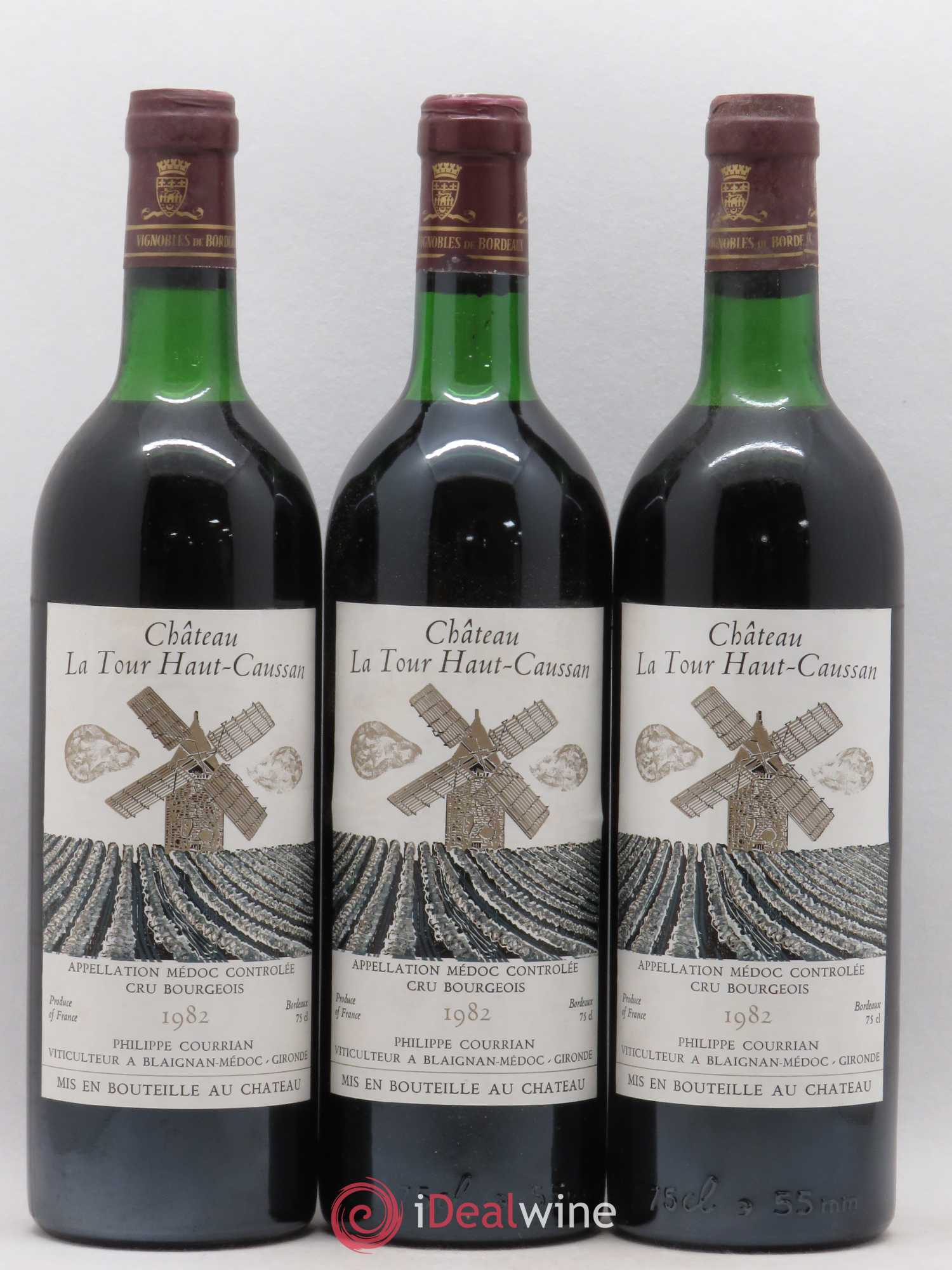 Château Tour Haut-Caussan Cru Bourgeois 1982 - Lot de 3 bouteilles - 0