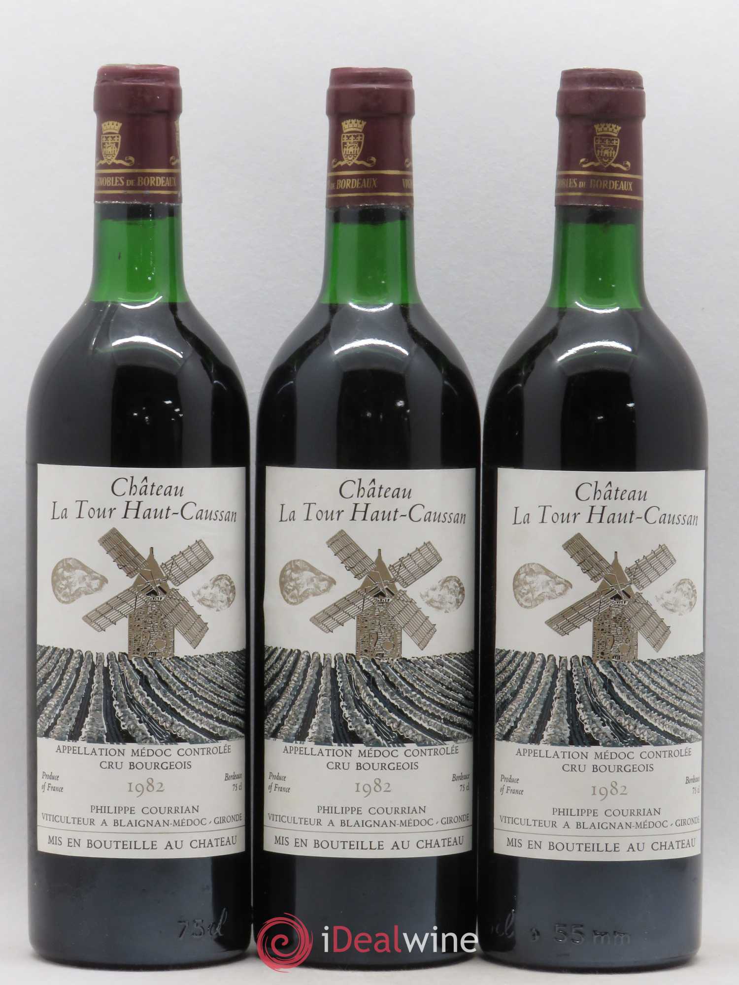Château Tour Haut-Caussan Cru Bourgeois 1982 - Lot de 3 bouteilles - 0
