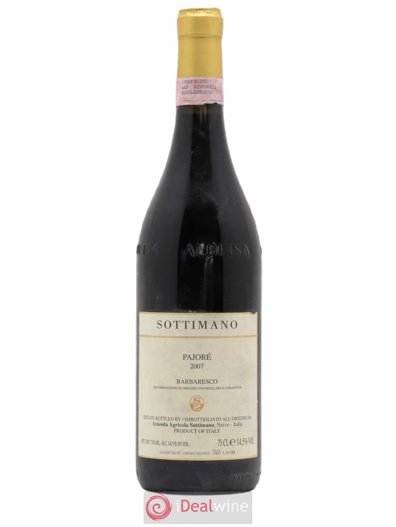 Barbaresco DOCG Pajoré Sottimano 2007 - Lot de 1 bouteille - 0