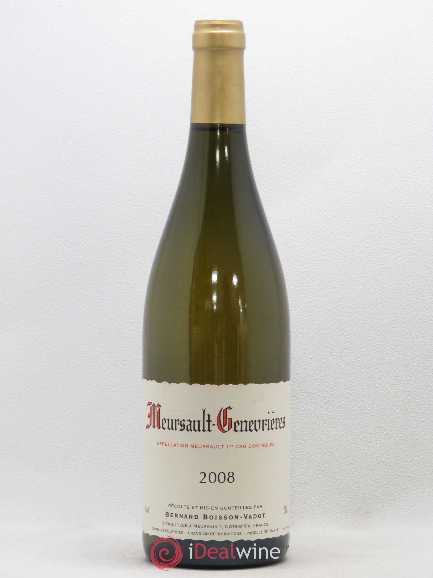 Meursault 1er Cru Genevrières Boisson-Vadot (Domaine) 2008 - Lot de 1 bouteille - 0