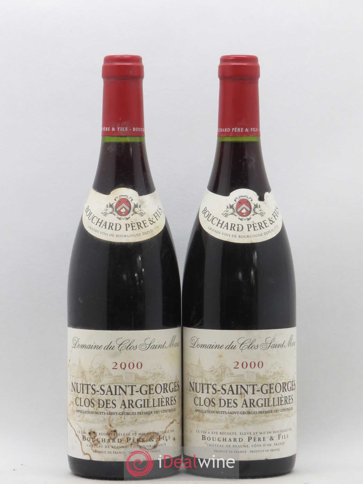 Nuits-Saint-Georges 1er Cru Clos des Argillières Bouchard Père & Fils 2000 - Lot de 2 bouteilles - 0
