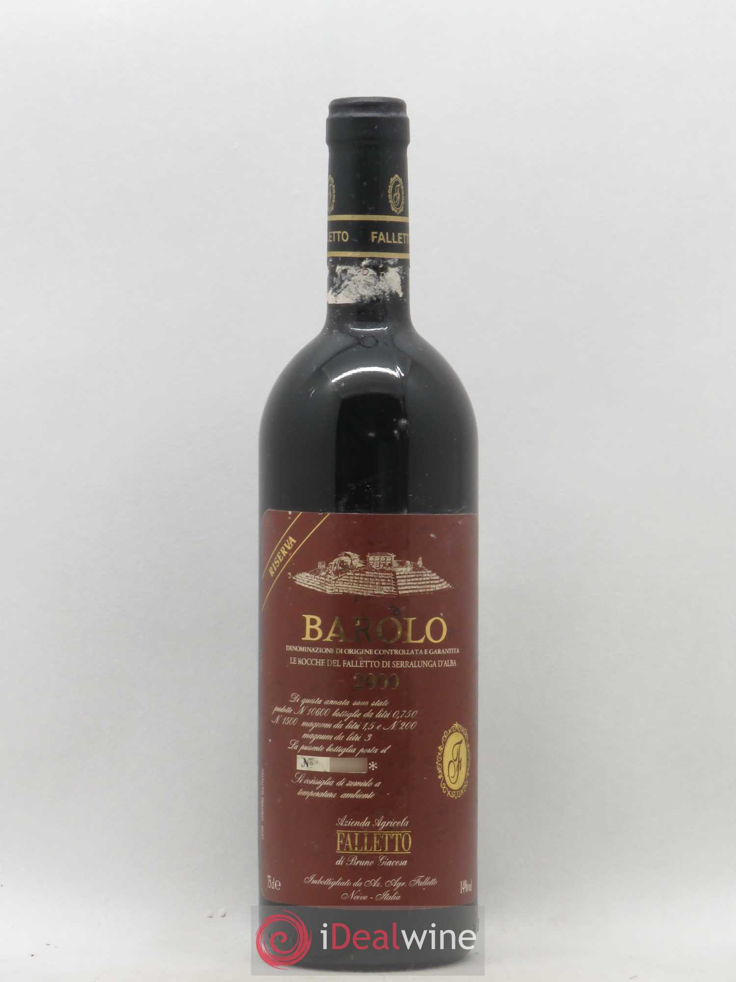 Barolo DOCG Riserva Le Rocche del Falletto Falletto - Bruno Giacosa Riserva 2000 - Posten von 1 Flasche - 0