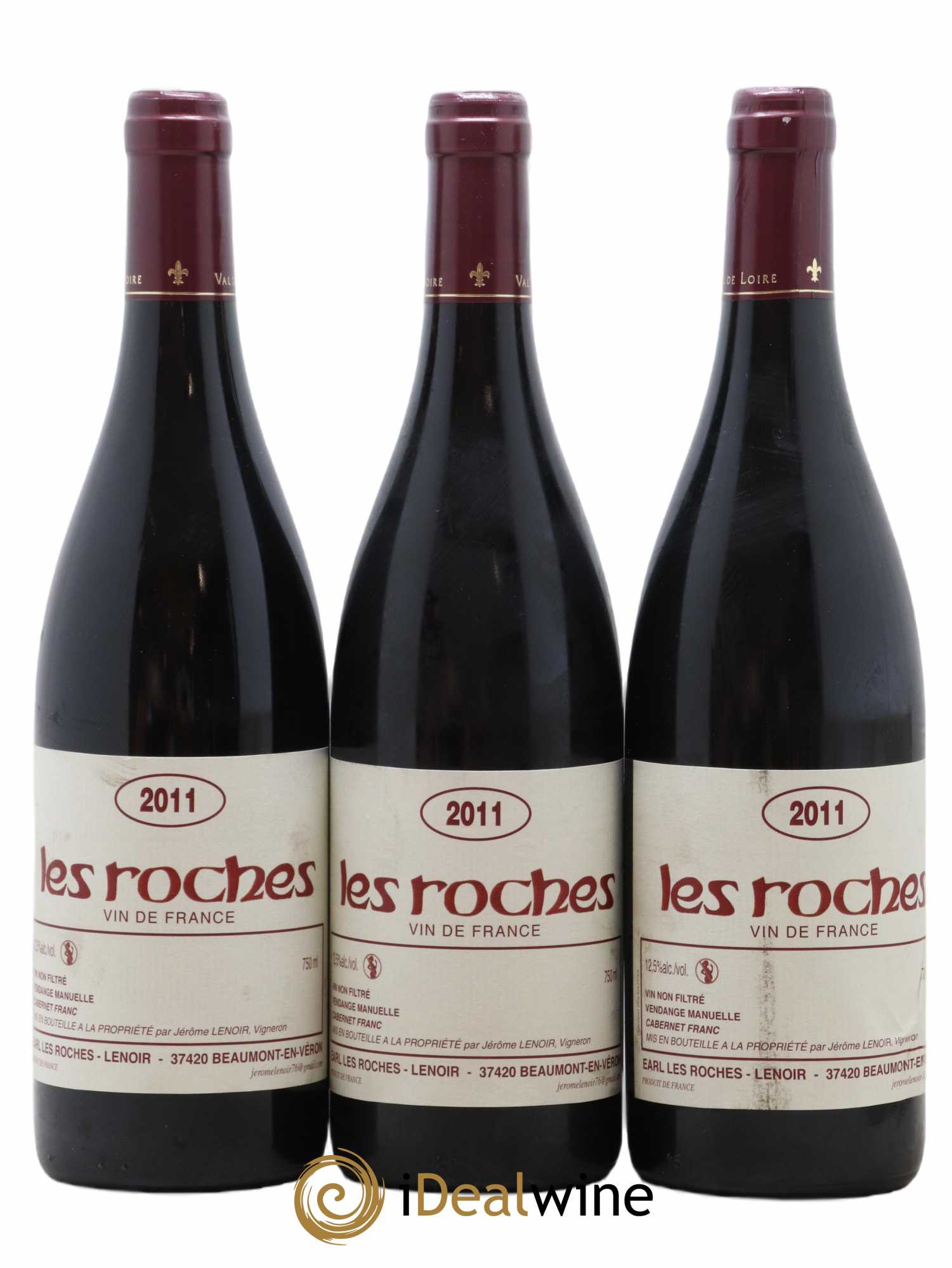 Vin de France Les Roches Lenoir (Domaine) 2011 - Lot de 3 bouteilles - 0