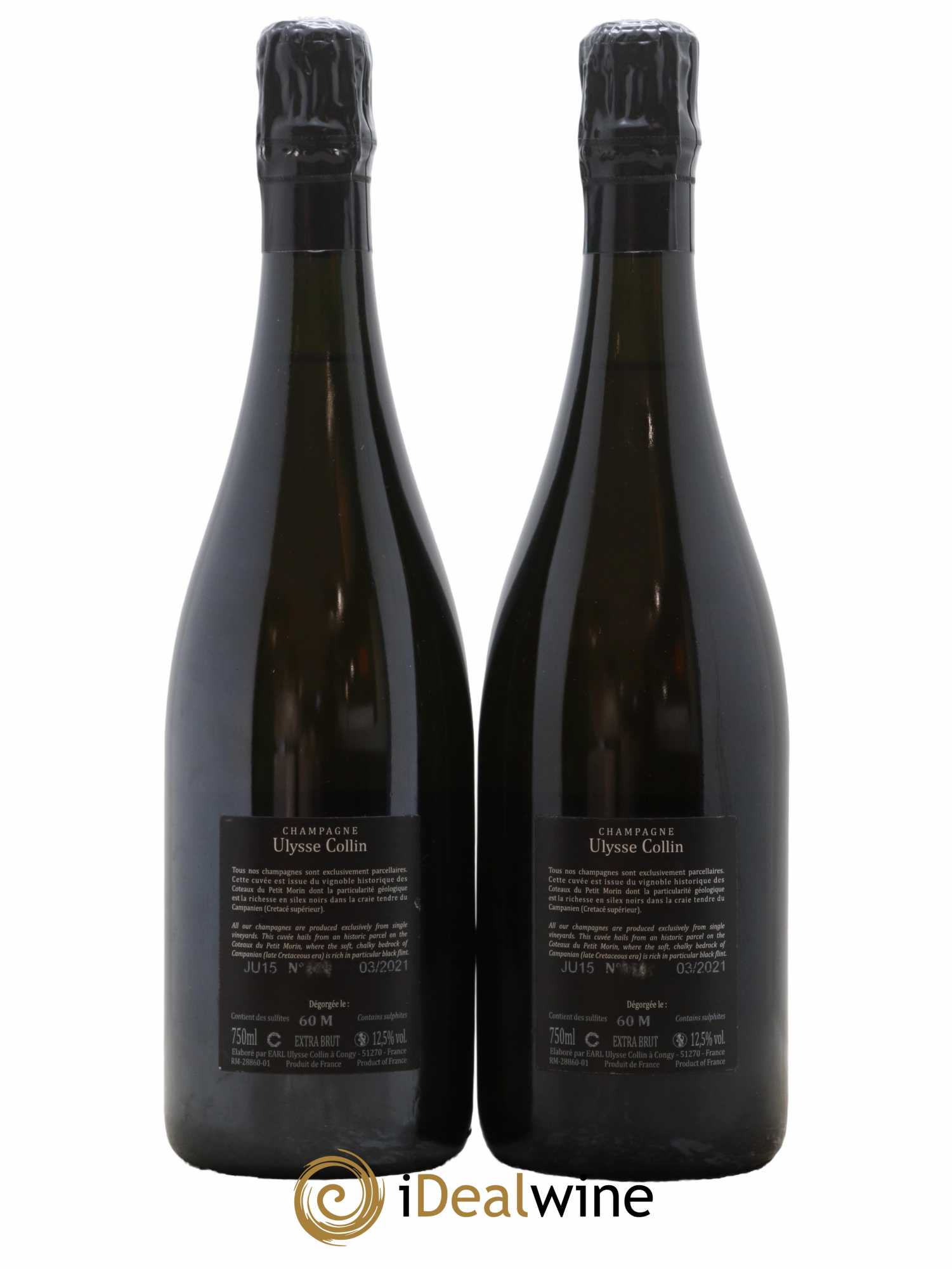 Champagne Le Jardin d'Ulysse Ulysse Collin - Lot of 2 bottles - 1