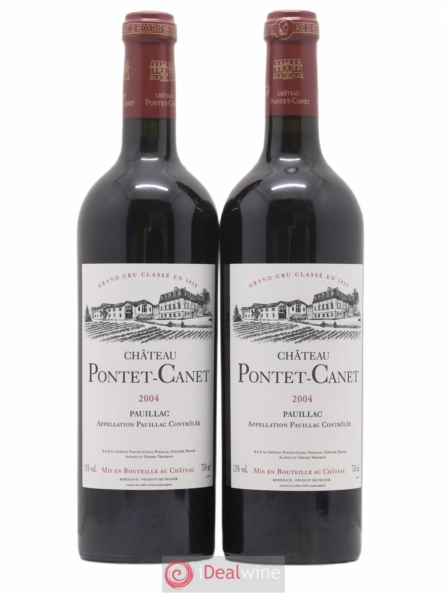 Château Pontet Canet 5ème Grand Cru Classé 2004 - Lot de 2 bouteilles - 0