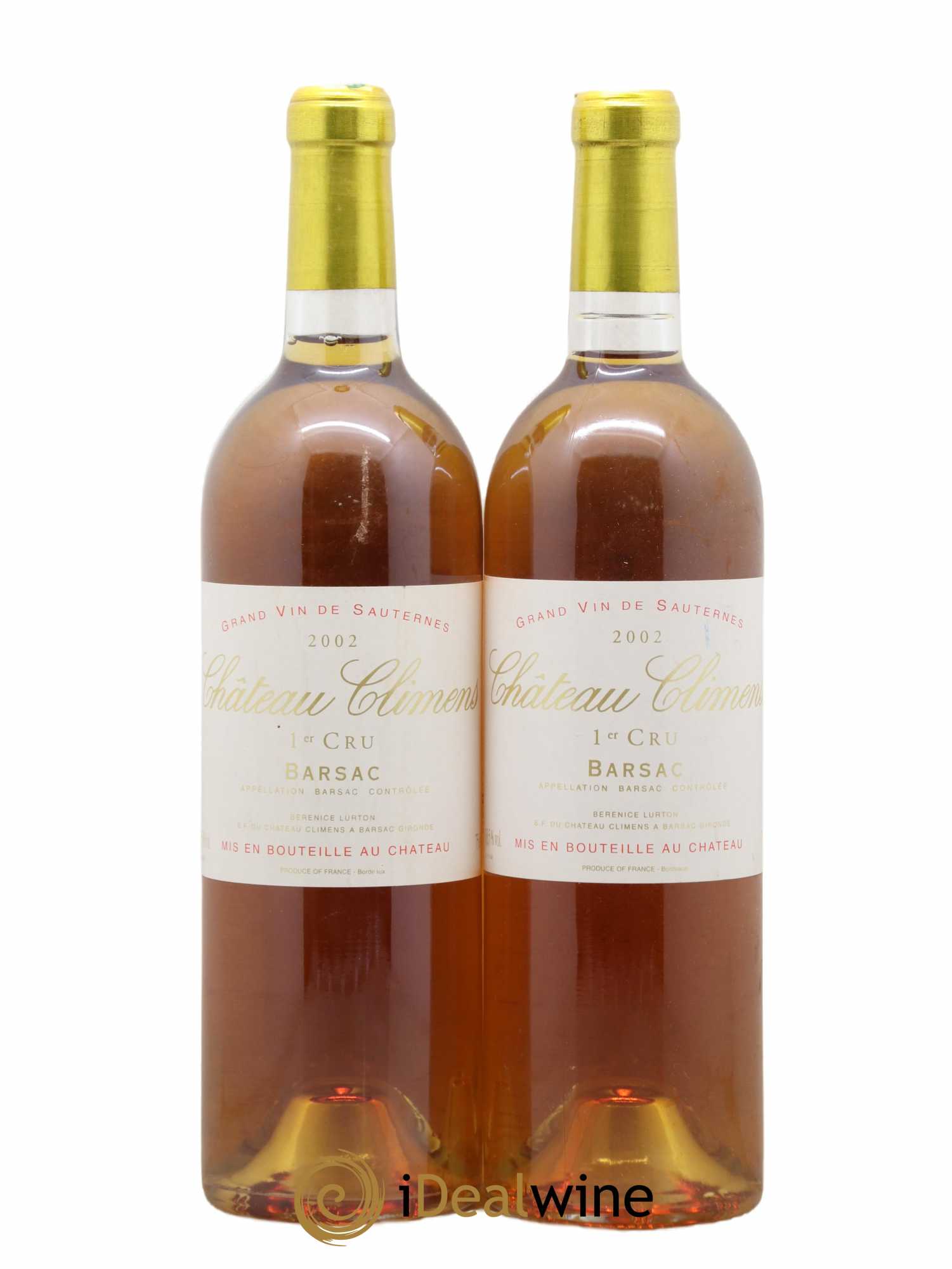 Château Climens 1er Grand Cru Classé 2002 - Lotto di 2 bottiglie - 0