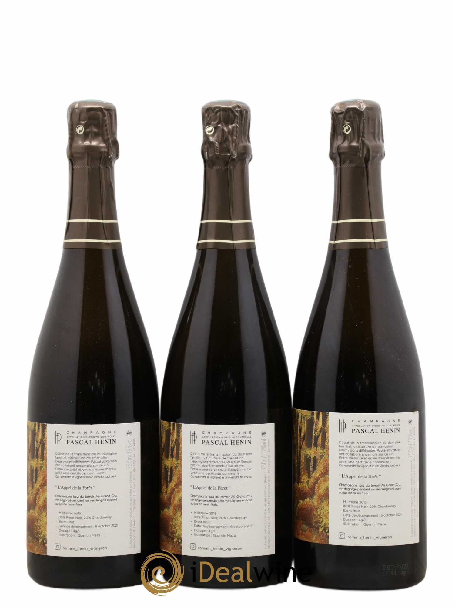 L'Appel de la Fôret Romain Henin Extra Brut 2015 - Lot de 3 bouteilles - 1