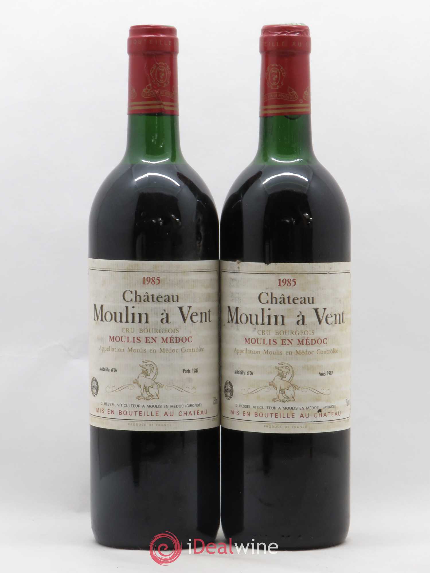 Château Moulin à Vent Cru Bourgeois 1985 - Lot de 2 bouteilles - 0